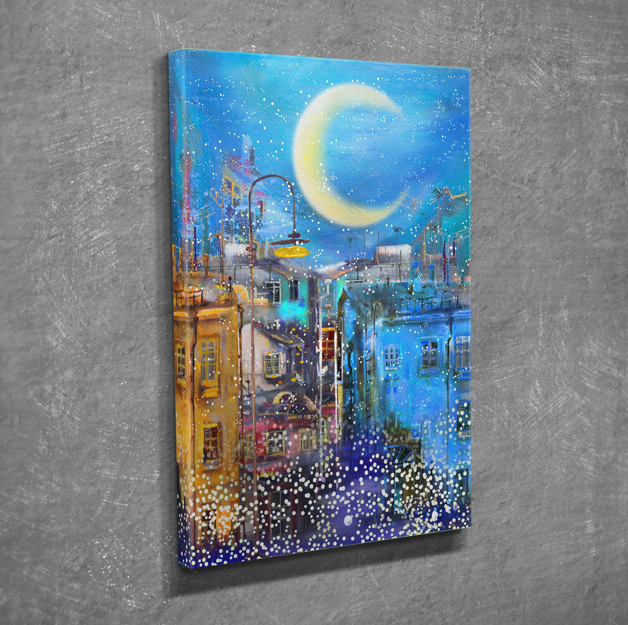 Quadro Decorativo em Tela com Moldura de Madeira - Impressão Digital Multicolor 30x40cm