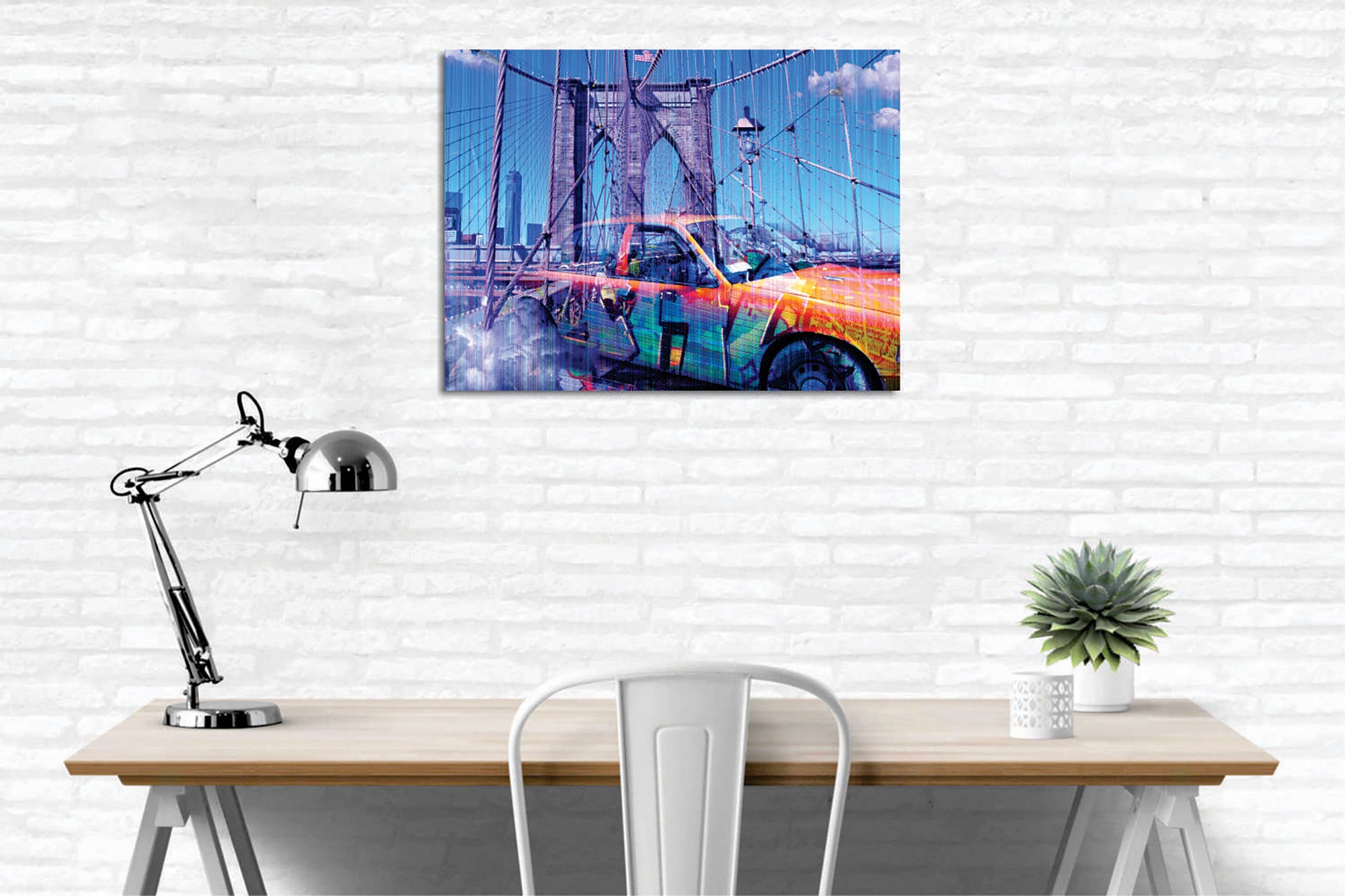 Quadro Decorativo em Tela com Moldura de Madeira - Impressão Digital Multicolor 30x40cm