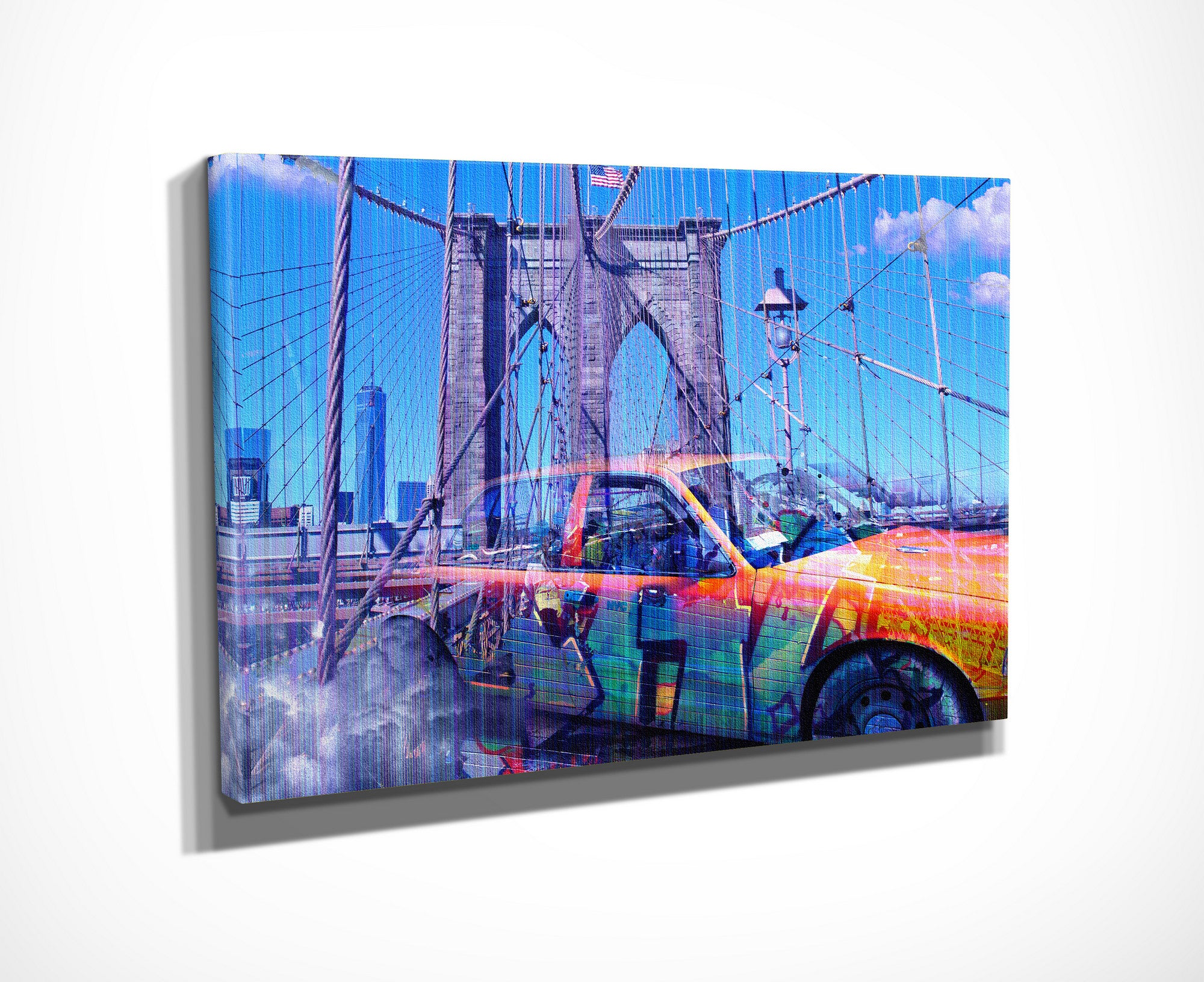 Quadro Decorativo em Tela com Moldura de Madeira - Impressão Digital Multicolor 30x40cm