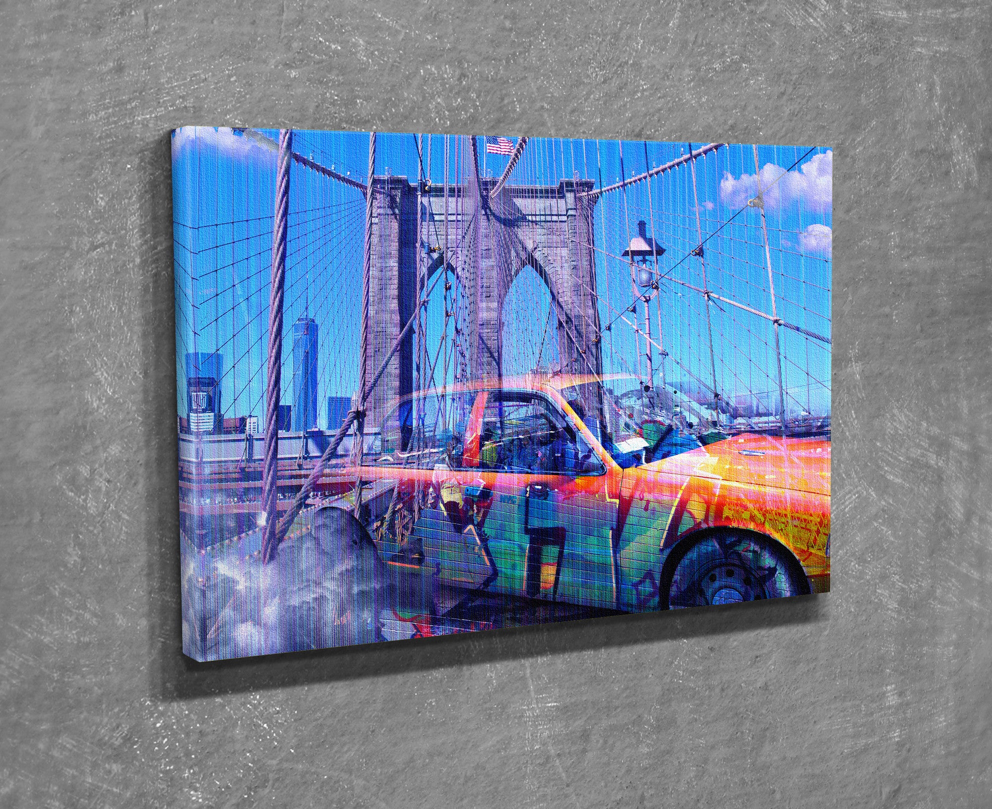 Quadro Decorativo em Tela com Moldura de Madeira - Impressão Digital Multicolor 30x40cm