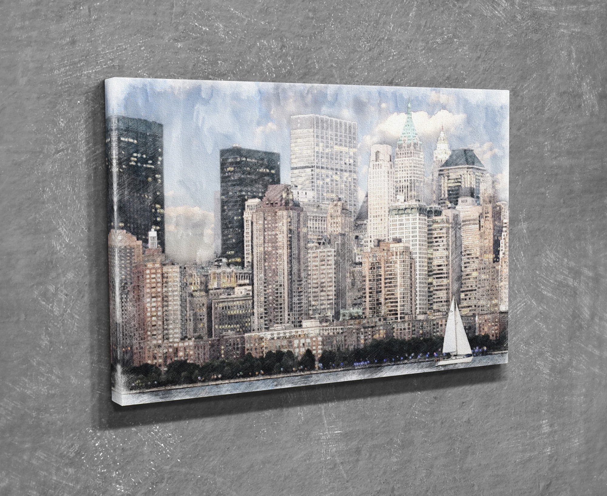 Quadro Decorativo em Tela com Moldura de Madeira - Impressão Digital Multicolor 30x40cm