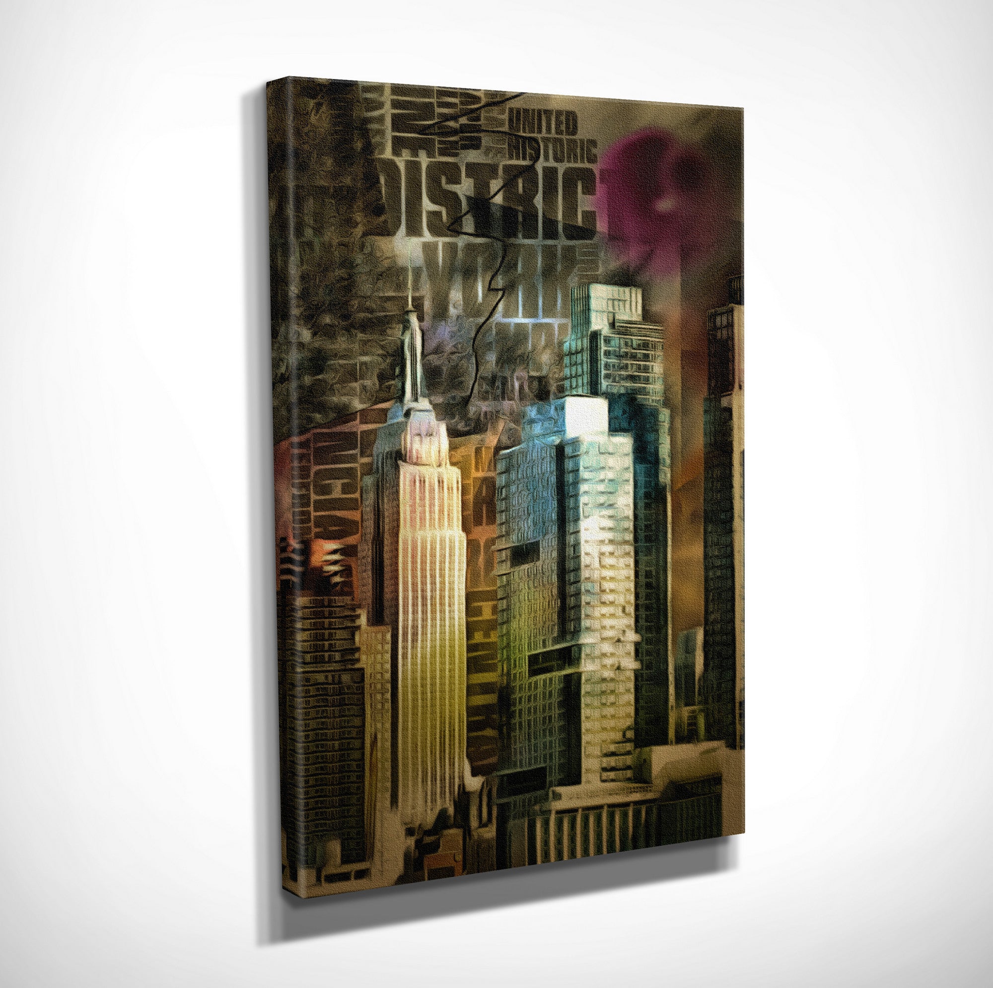 Quadro Decorativo em Tela com Moldura de Madeira - Impressão Digital Multicolor 30x40cm