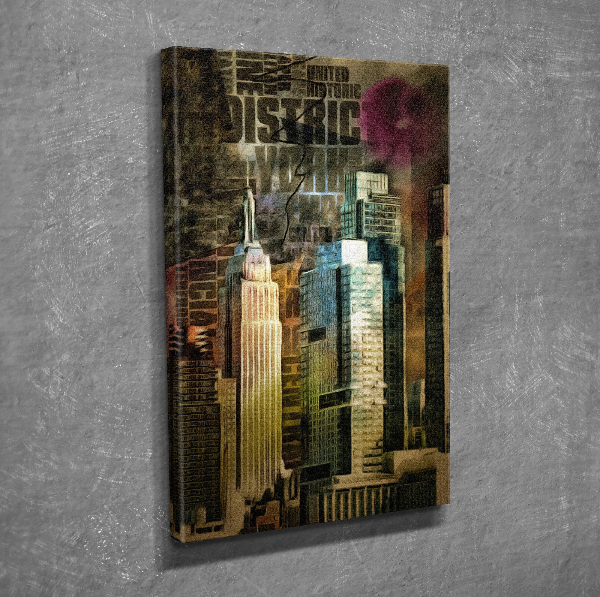 Quadro Decorativo em Tela com Moldura de Madeira - Impressão Digital Multicolor 30x40cm