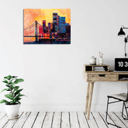 Quadro Decorativo em Tela com Moldura de Madeira - Impressão Digital Multicolor 30x40cm