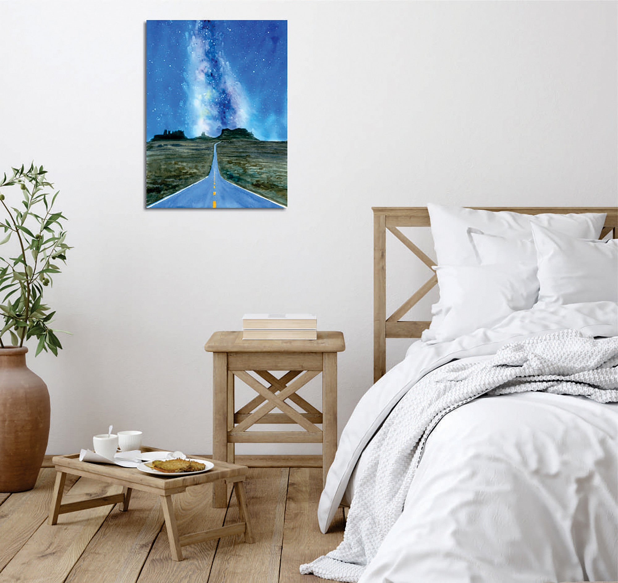 Quadro Decorativo em Tela com Moldura de Madeira - Impressão Digital Multicolor 30x40cm