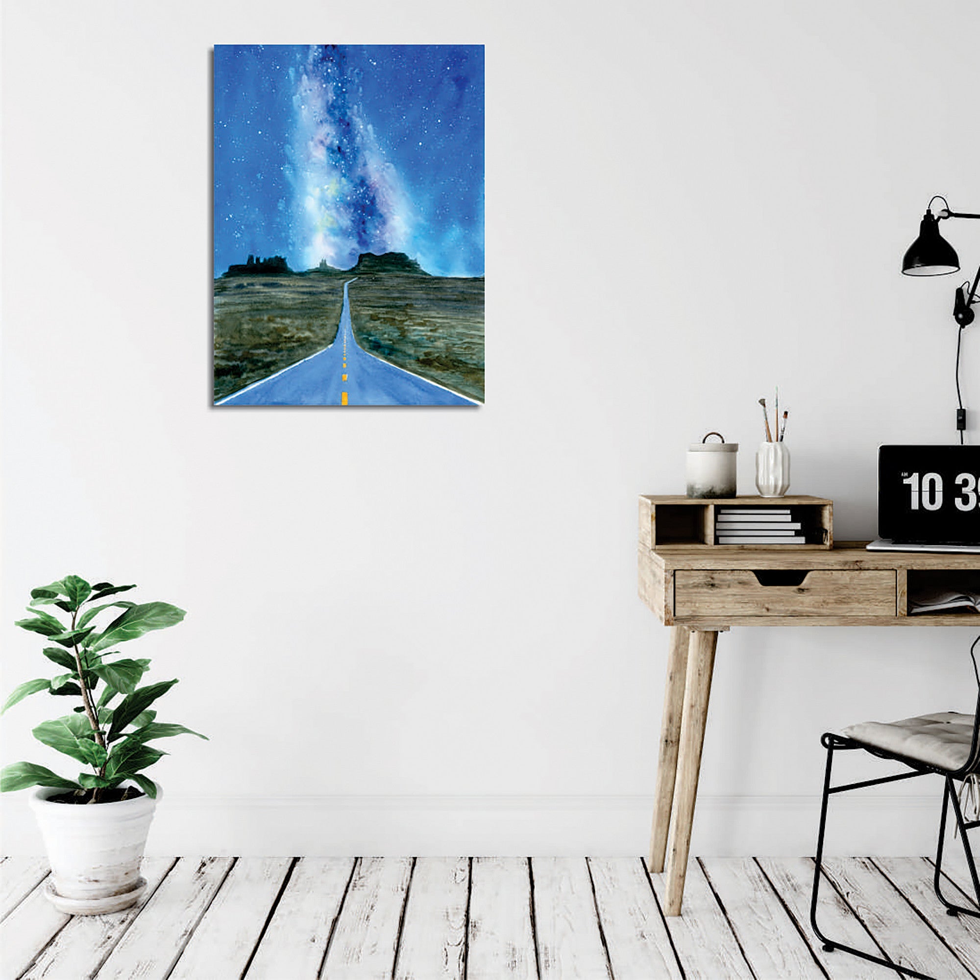 Quadro Decorativo em Tela com Moldura de Madeira - Impressão Digital Multicolor 30x40cm