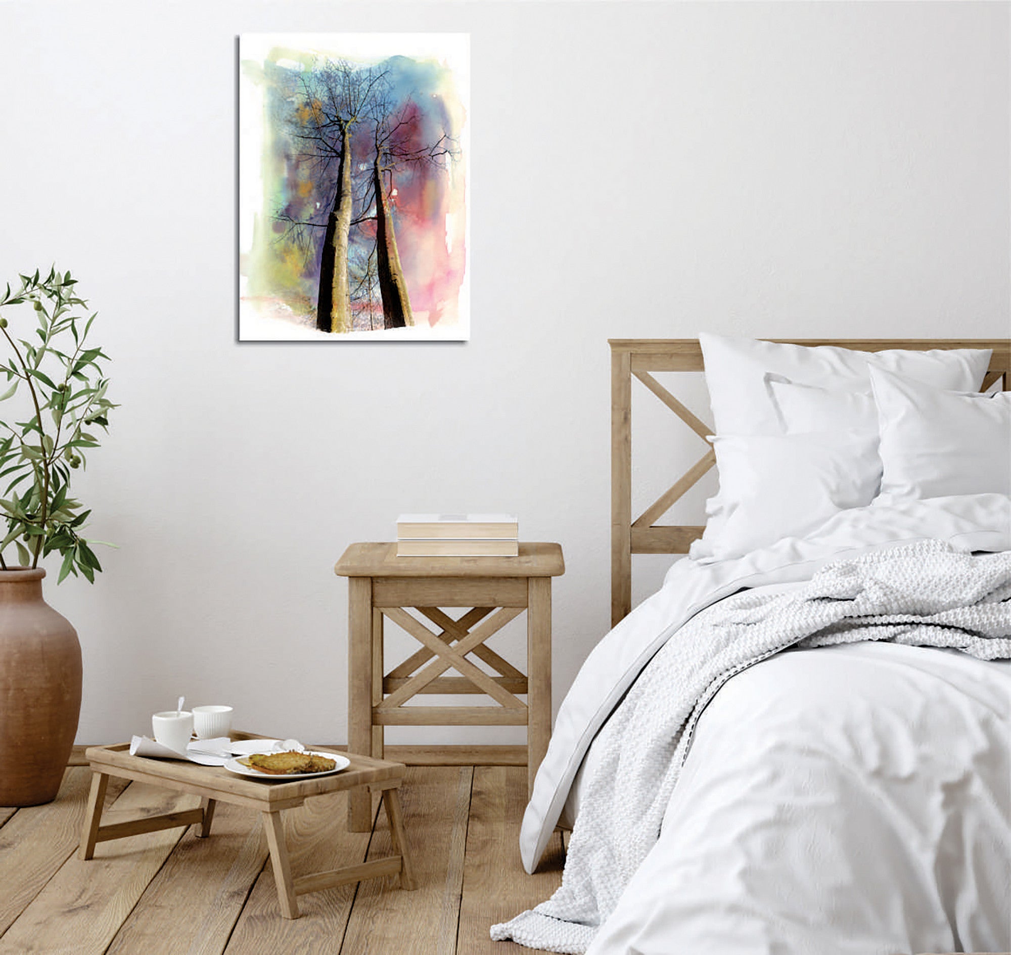 Quadro Decorativo em Tela com Moldura de Madeira - Impressão Digital Multicolor 30x40cm