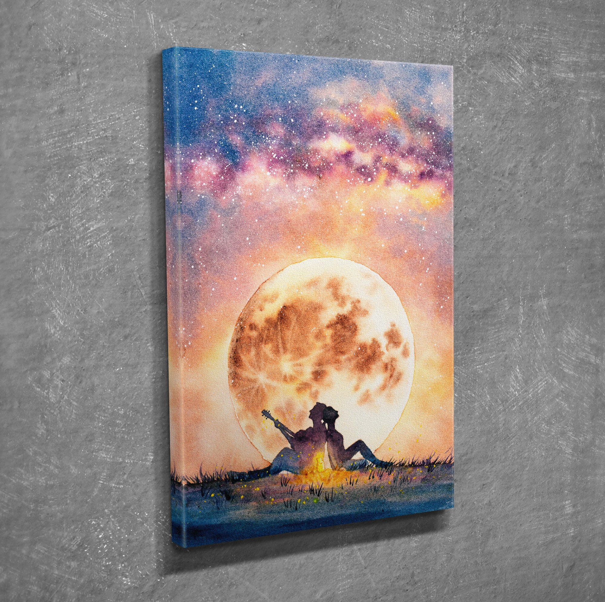 Quadro Decorativo em Tela com Moldura de Madeira - Impressão Digital Multicolor 30x40cm