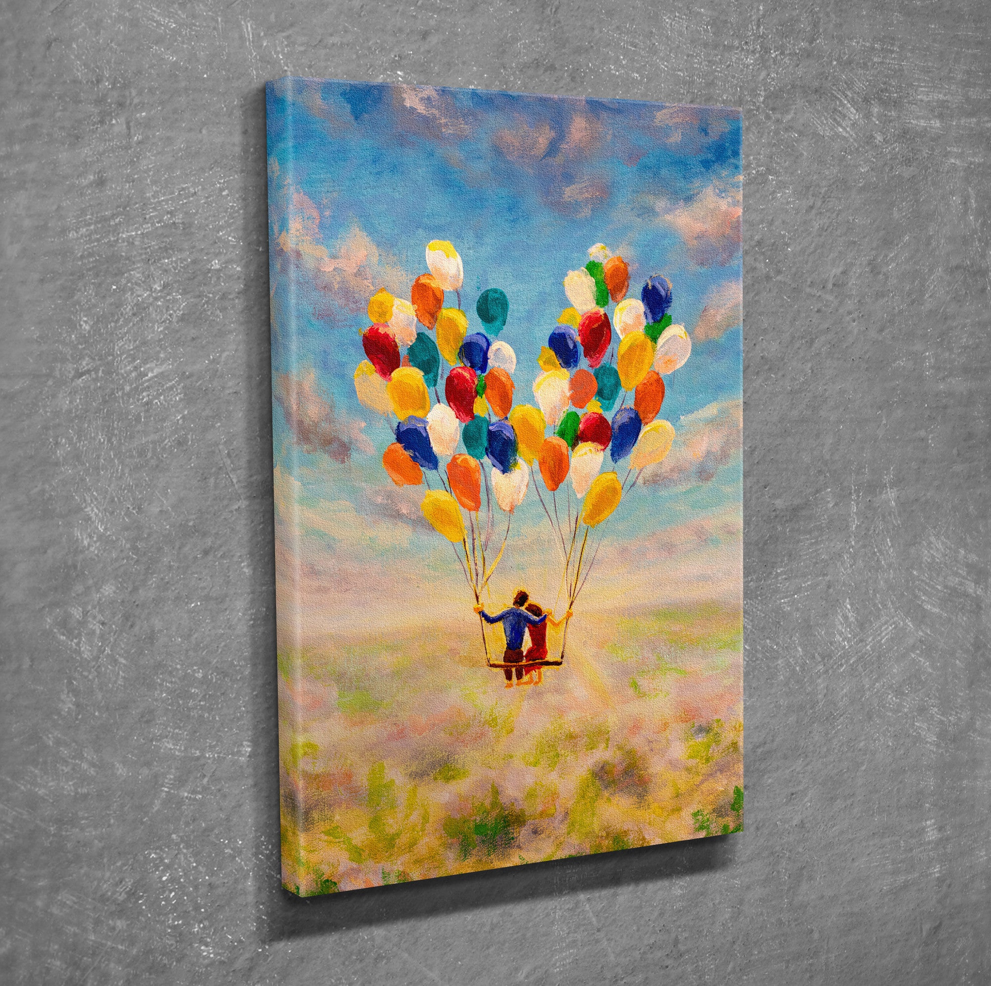 Quadro Decorativo em Tela com Moldura de Madeira - Impressão Digital Multicolor 30x40cm