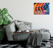 Quadro Decorativo em Tela com Moldura de Madeira - Impressão Digital Multicolor 30x40cm