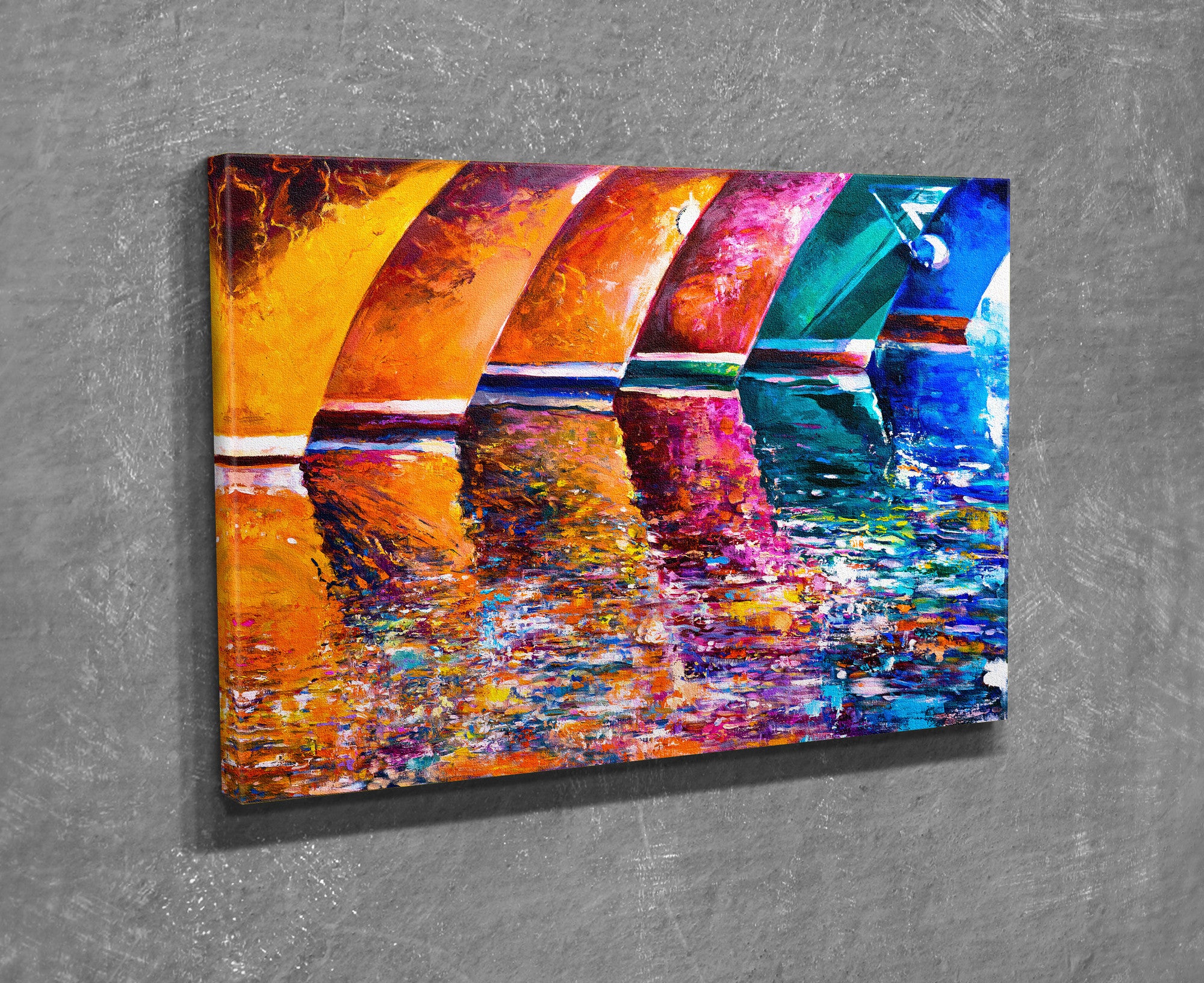 Quadro Decorativo em Tela com Moldura de Madeira - Impressão Digital Multicolor 30x40cm