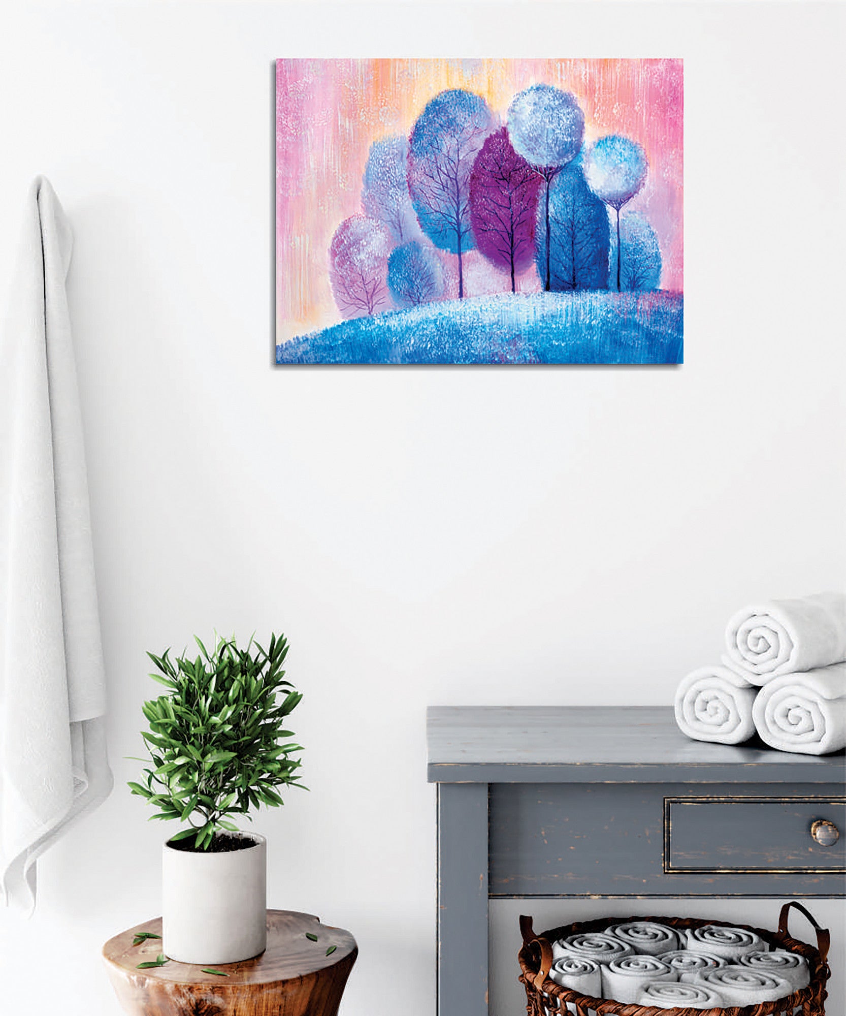 Quadro Decorativo em Tela com Moldura de Madeira - Impressão Digital Multicolor 30x40cm