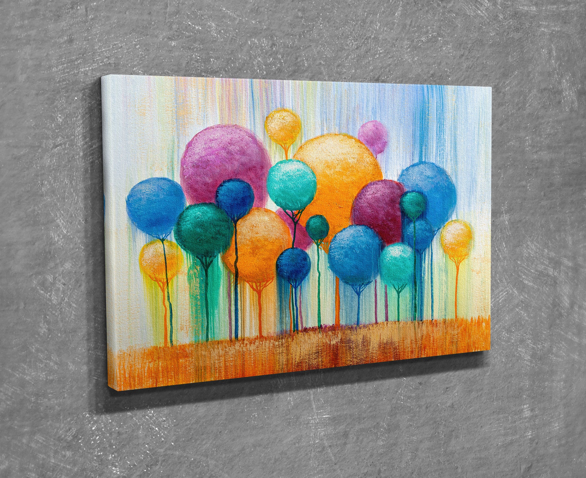 Quadro Decorativo em Tela com Moldura de Madeira - Impressão Digital Multicolor 30x40cm