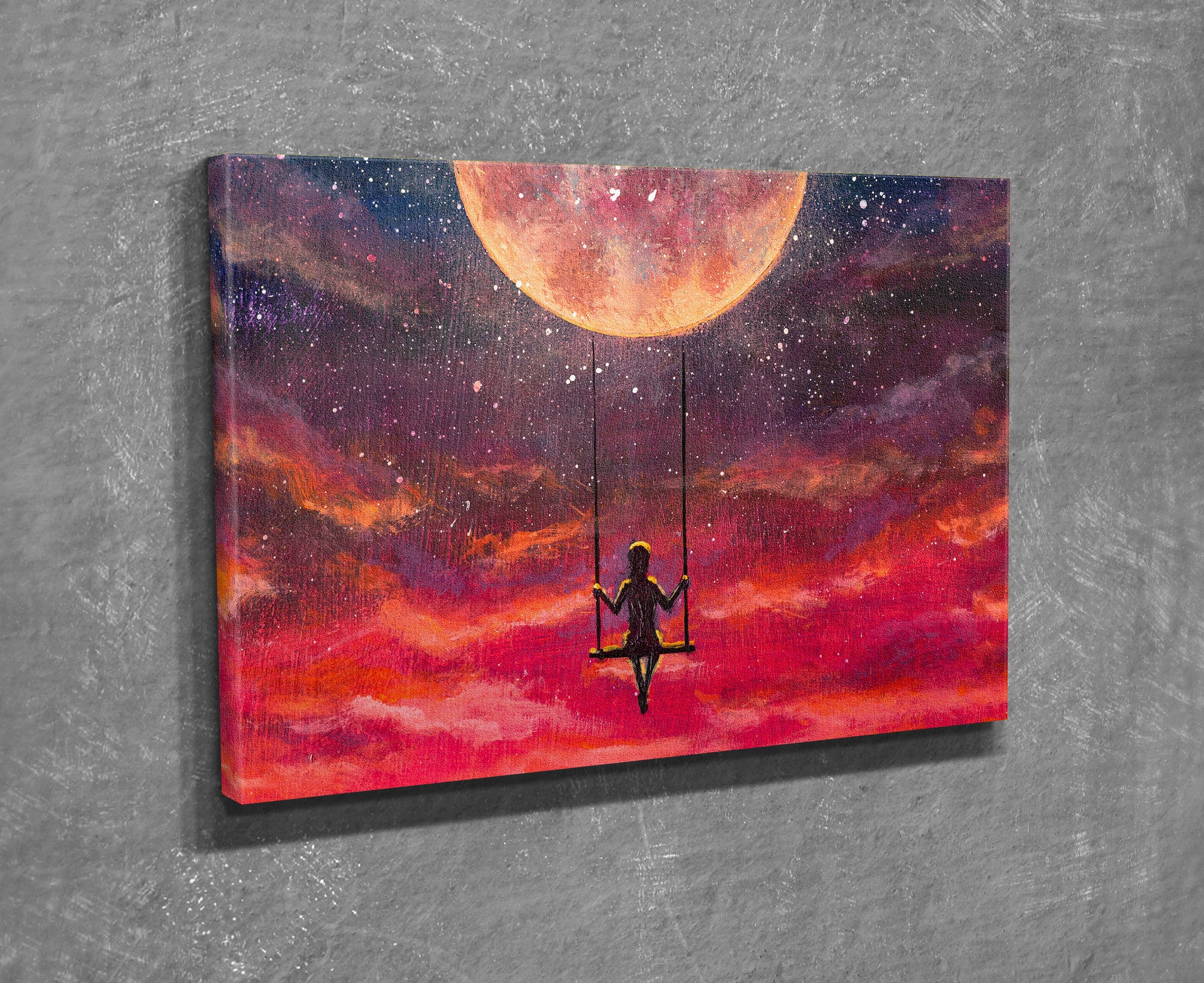 Quadro Decorativo em Tela com Moldura de Madeira - Impressão Digital Multicolor 30x40cm