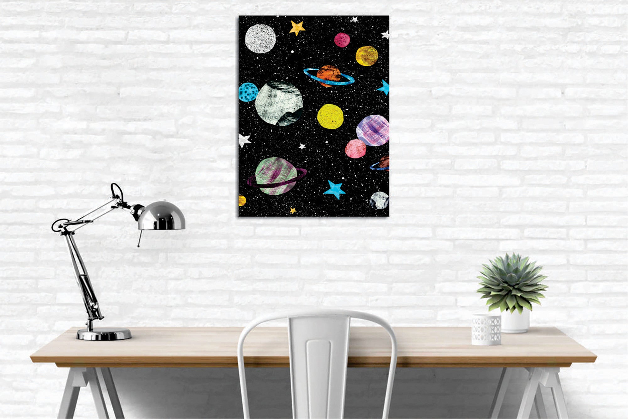 Quadro Decorativo em Tela com Moldura de Madeira - Impressão Digital Multicolor 30x40cm