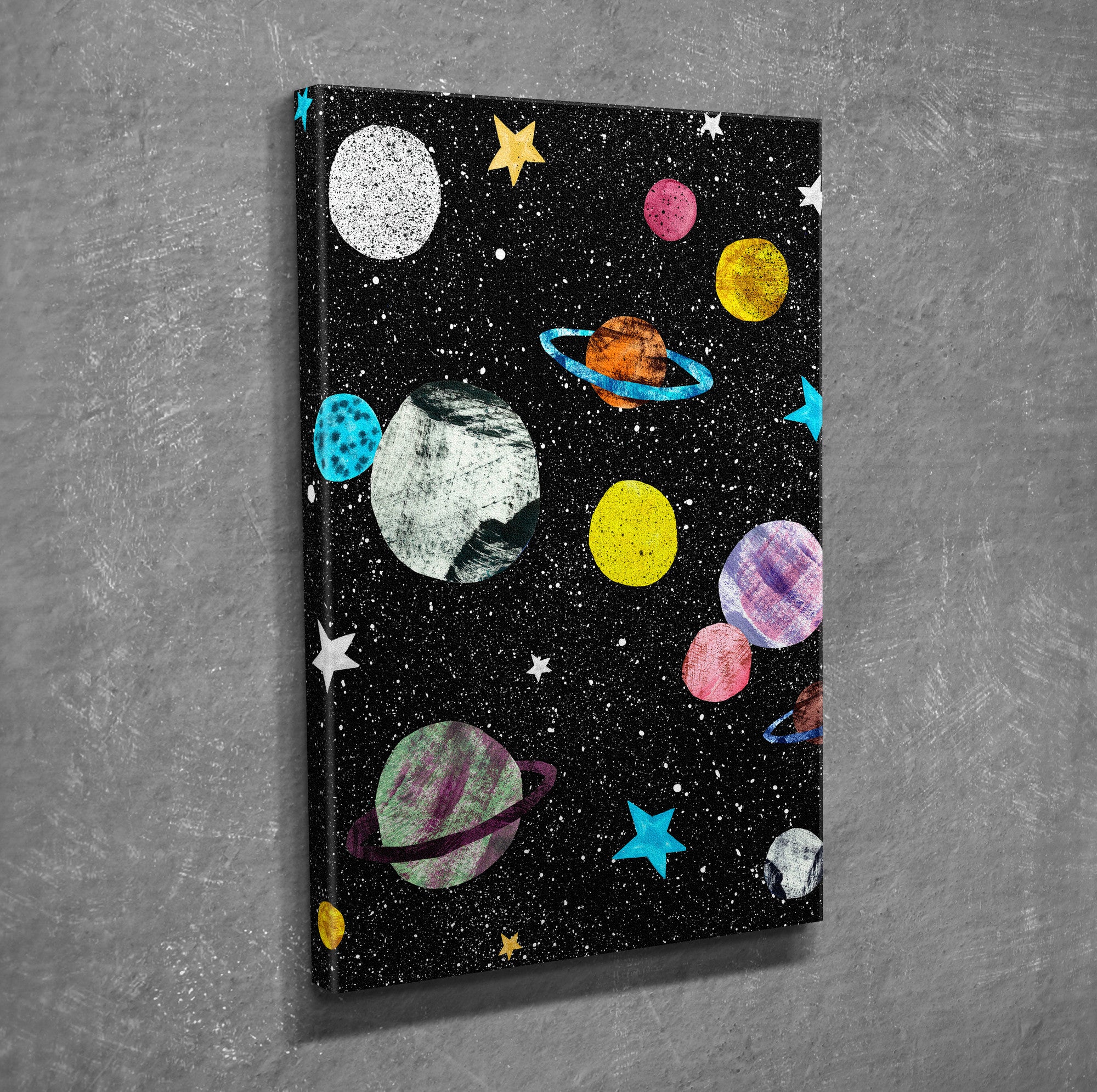 Quadro Decorativo em Tela com Moldura de Madeira - Impressão Digital Multicolor 30x40cm