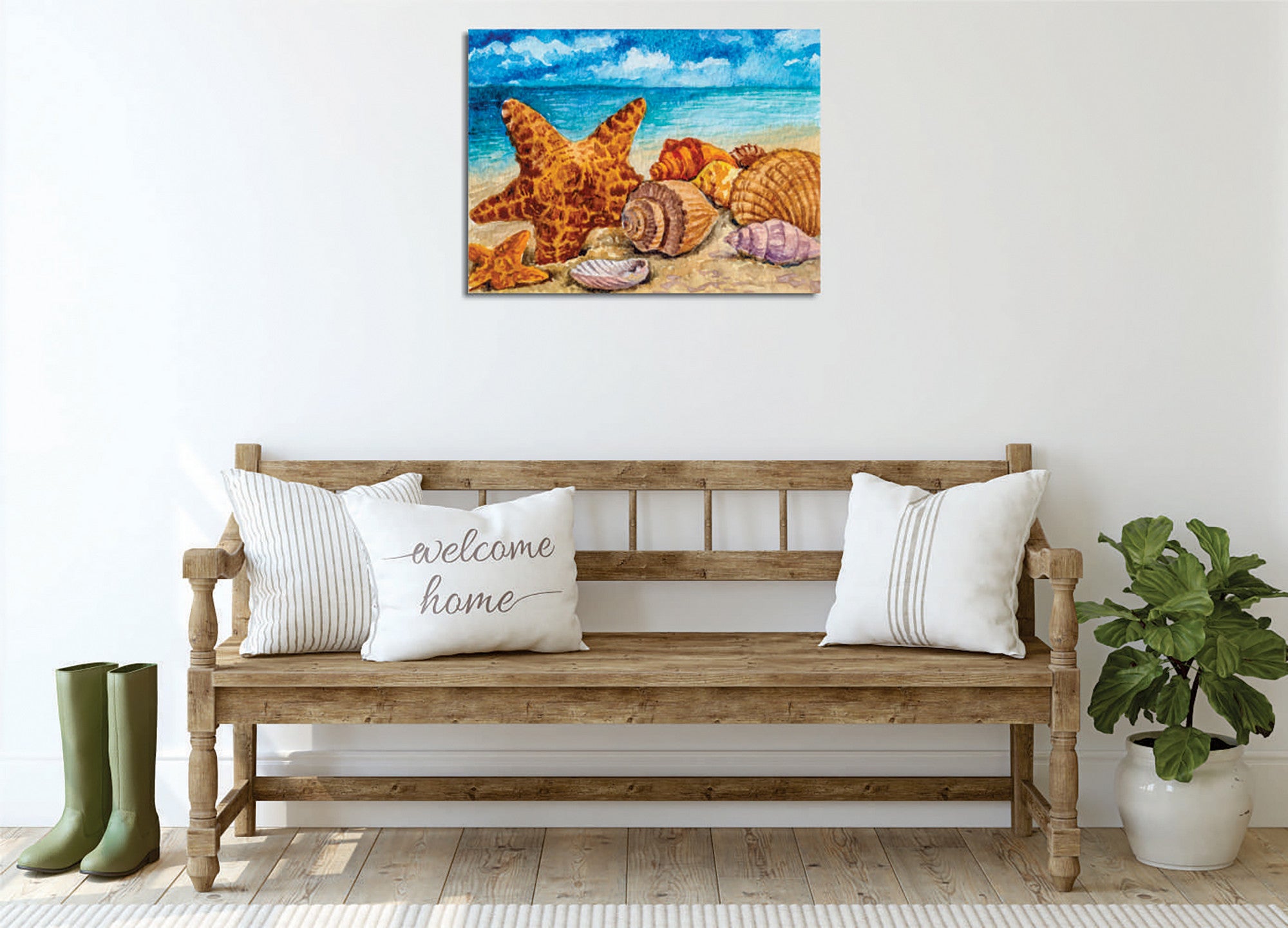 Quadro Decorativo em Tela com Moldura de Madeira - Impressão Digital Multicolor 30x40cm