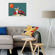 Quadro Decorativo em Tela com Moldura de Madeira - Impressão Digital Multicolor 30x40cm