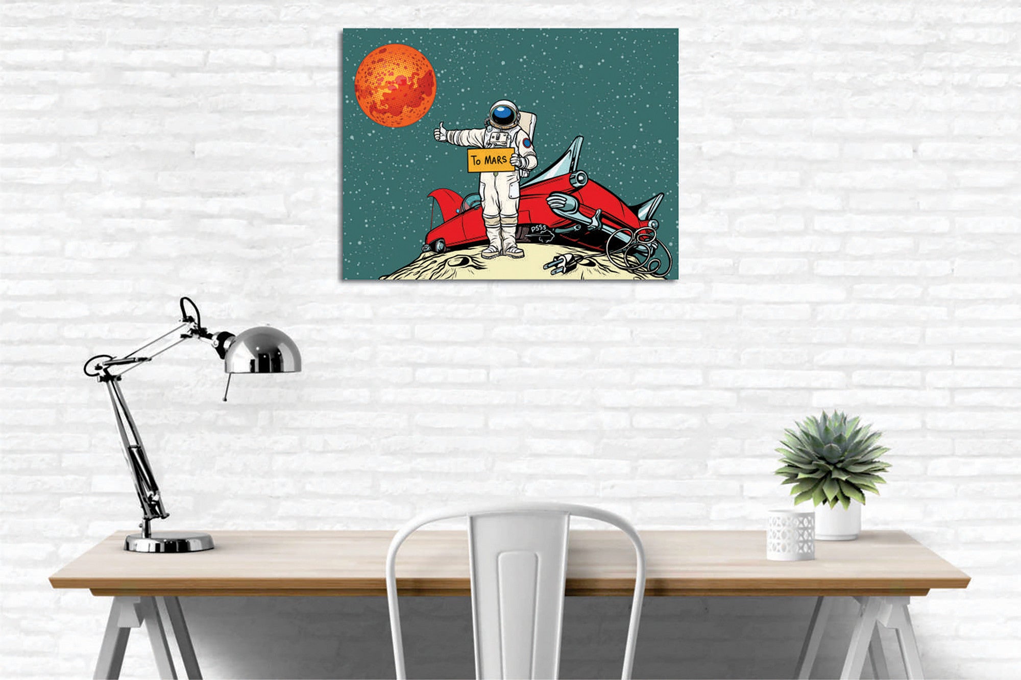 Quadro Decorativo em Tela com Moldura de Madeira - Impressão Digital Multicolor 30x40cm