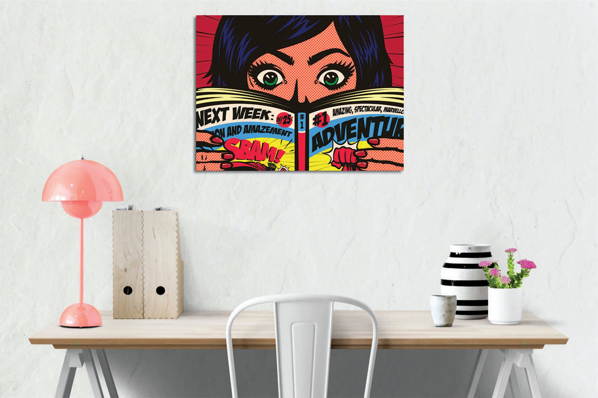 Quadro Decorativo em Tela com Moldura de Madeira - Impressão Digital Multicolor 30x40cm