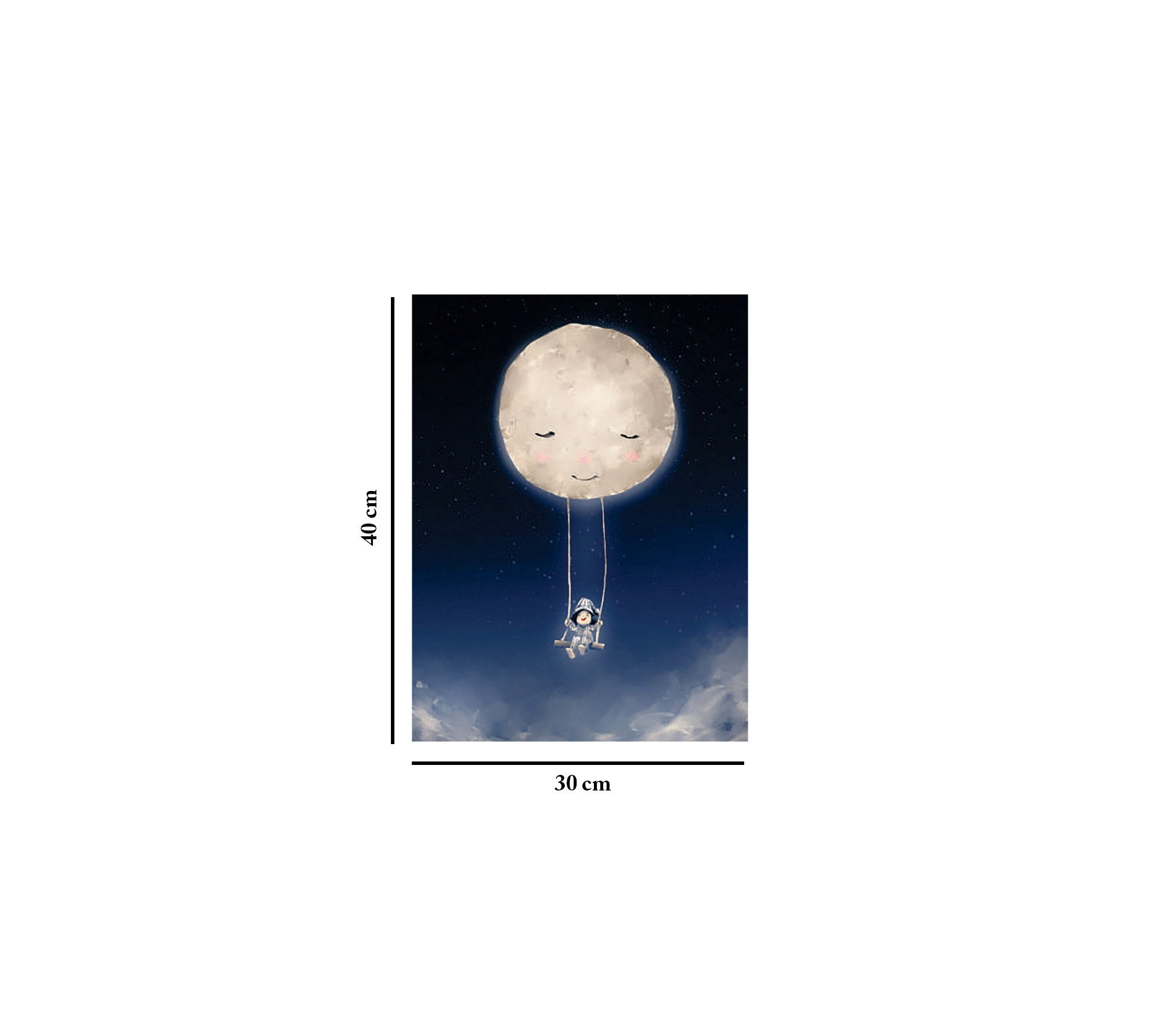 Quadro Decorativo em Tela com Moldura de Madeira - Impressão Digital Multicolor 30x40cm