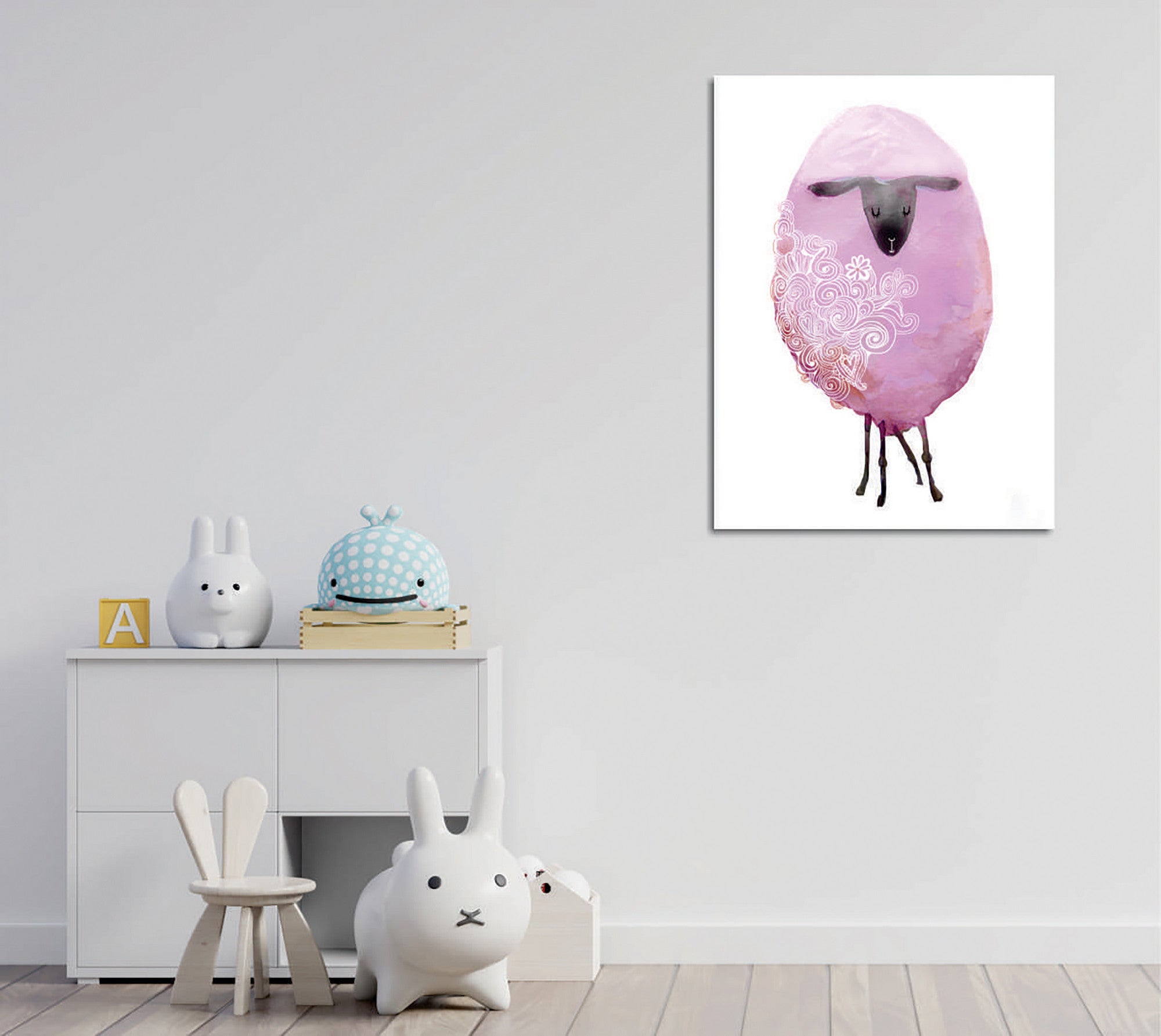 Quadro Decorativo em Tela com Moldura de Madeira - Impressão Digital Multicolor 30x40cm