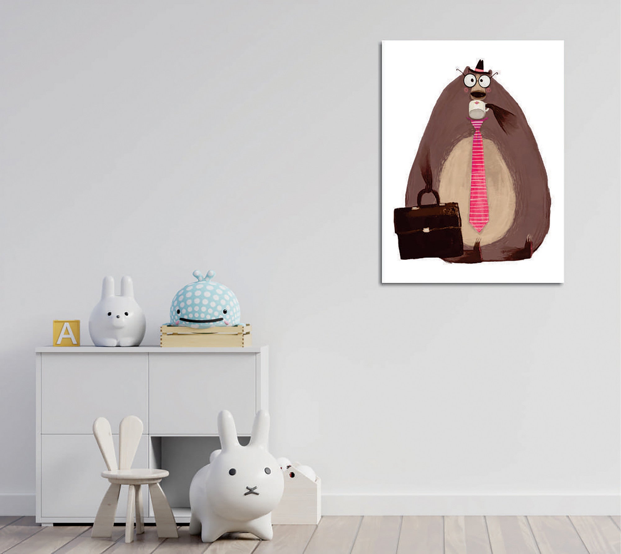 Quadro Decorativo em Tela com Moldura de Madeira - Impressão Digital Multicolor 30x40cm