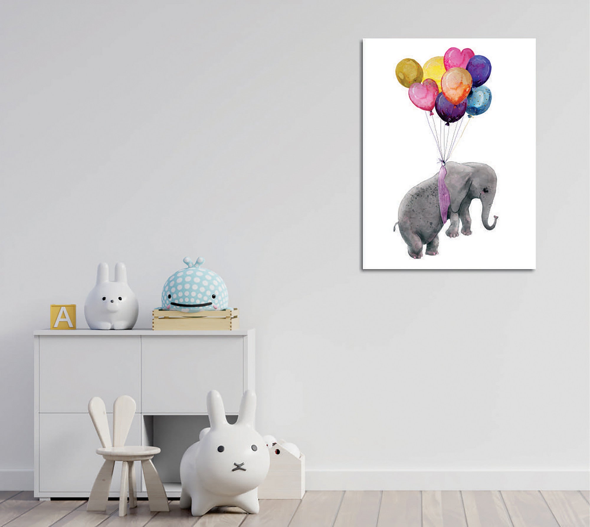 Quadro Decorativo em Tela com Moldura de Madeira - Impressão Digital Multicolor 30x40cm