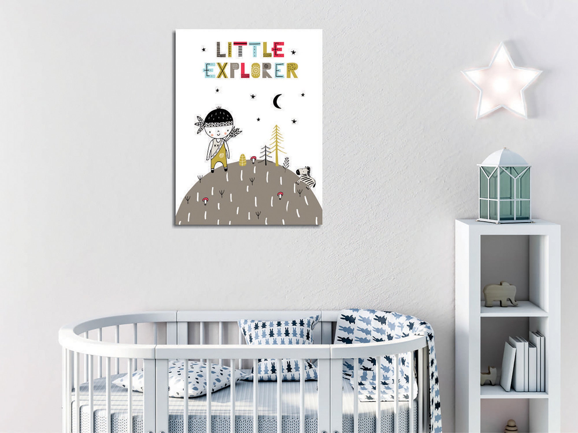 Quadro Decorativo em Tela com Moldura de Madeira - Impressão Digital Multicolor 30x40cm