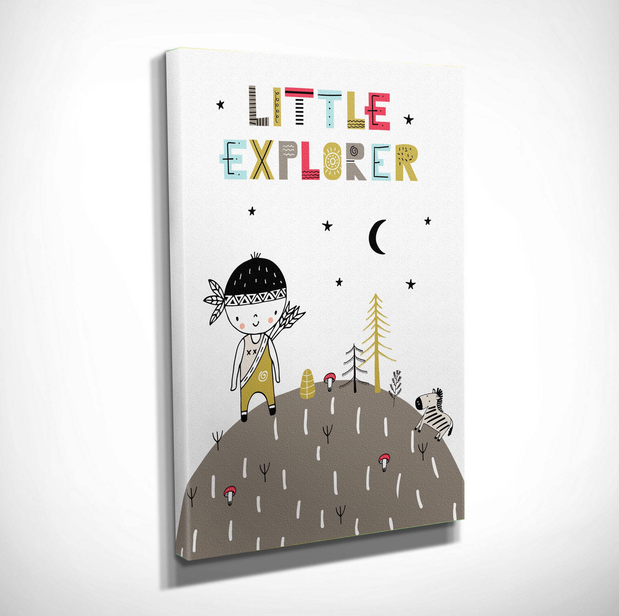 Quadro Decorativo em Tela com Moldura de Madeira - Impressão Digital Multicolor 30x40cm