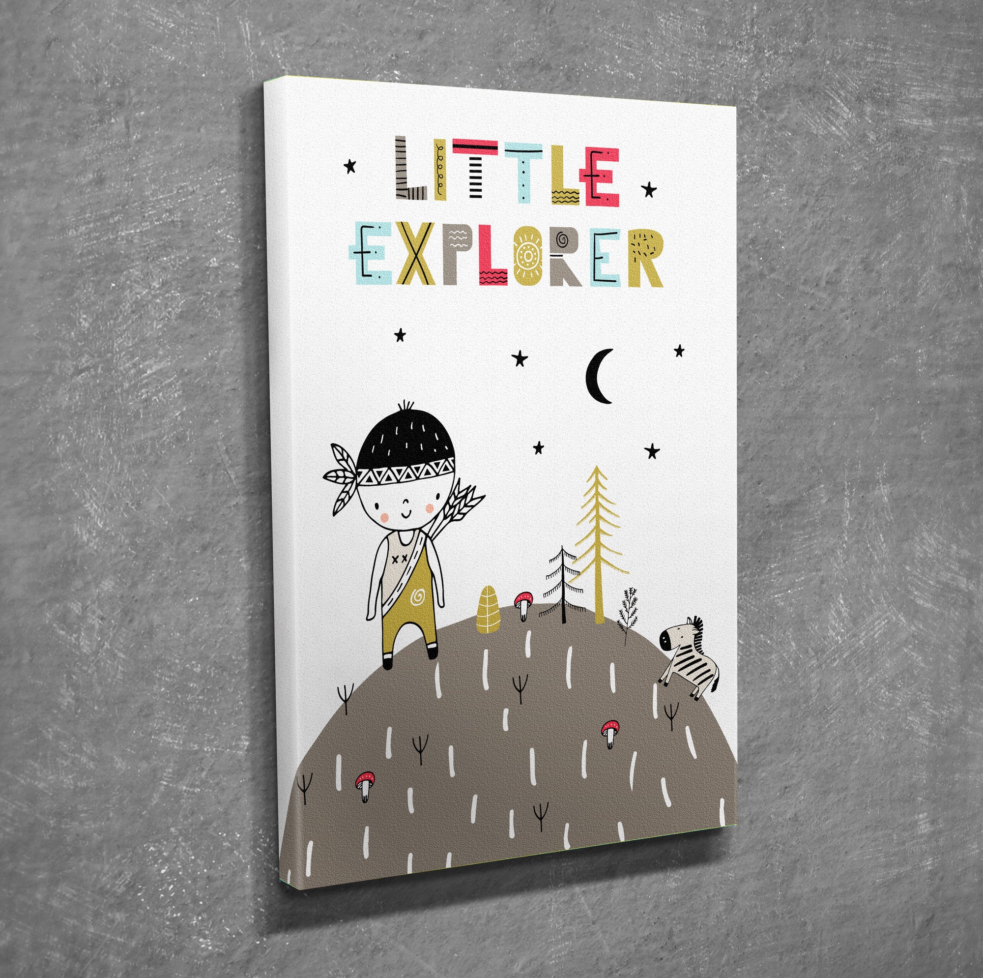 Quadro Decorativo em Tela com Moldura de Madeira - Impressão Digital Multicolor 30x40cm