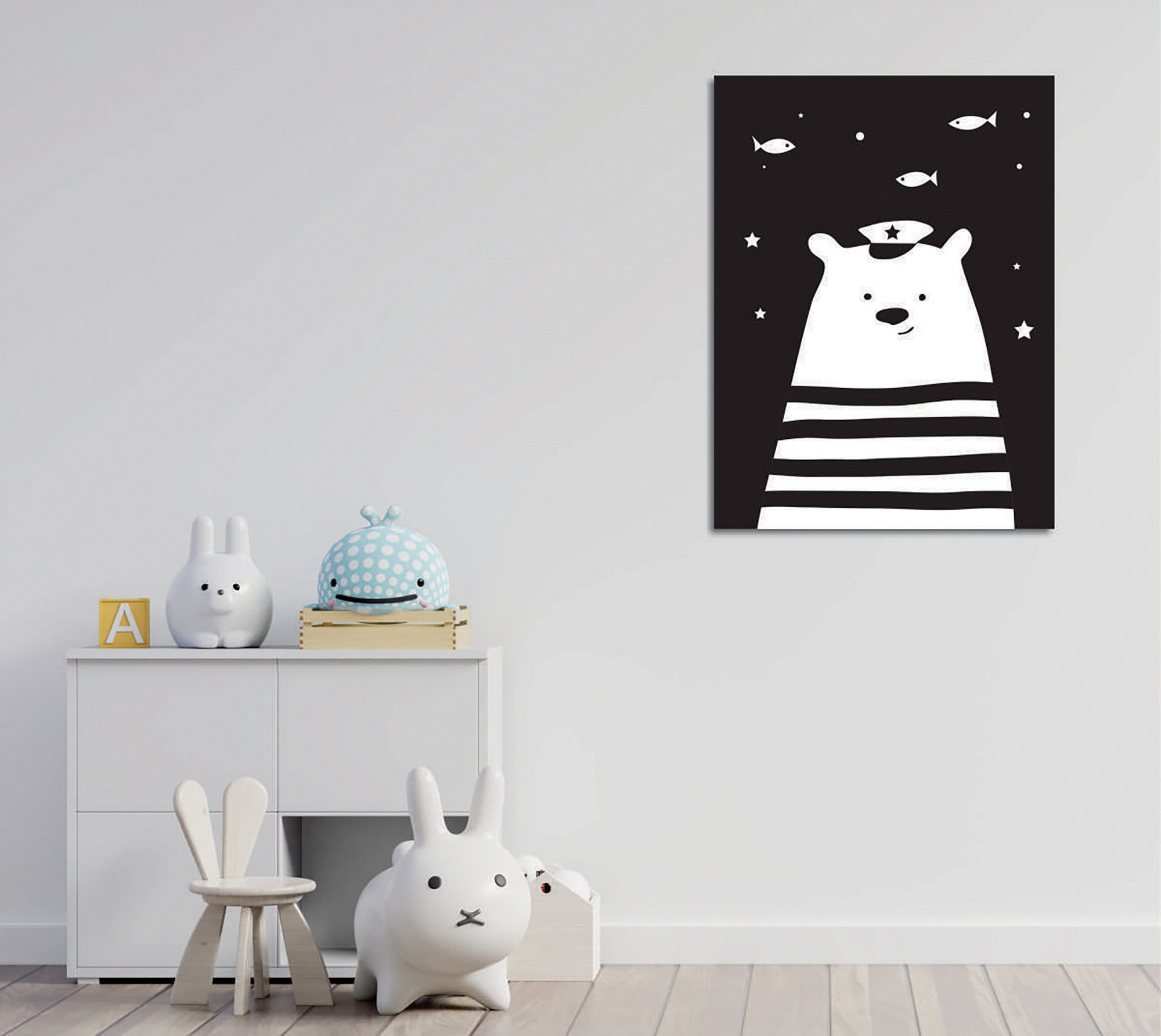 Quadro Decorativo em Tela com Moldura de Madeira - Impressão Digital Multicolor 30x40cm