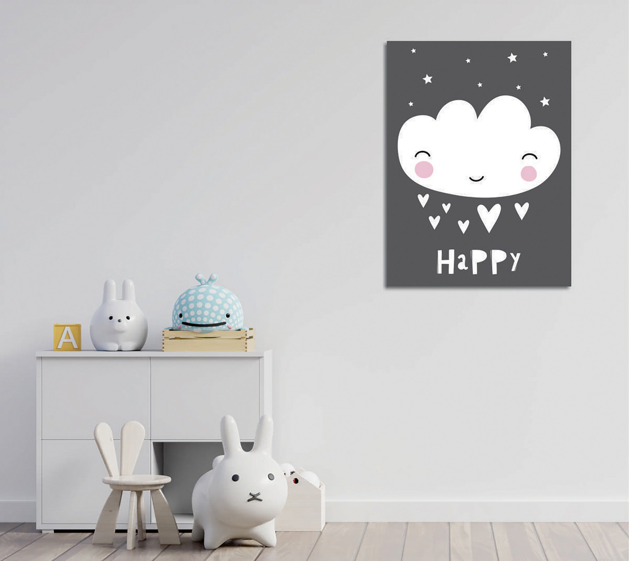 Quadro Decorativo em Tela com Moldura de Madeira - Impressão Digital Multicolor 30x40cm