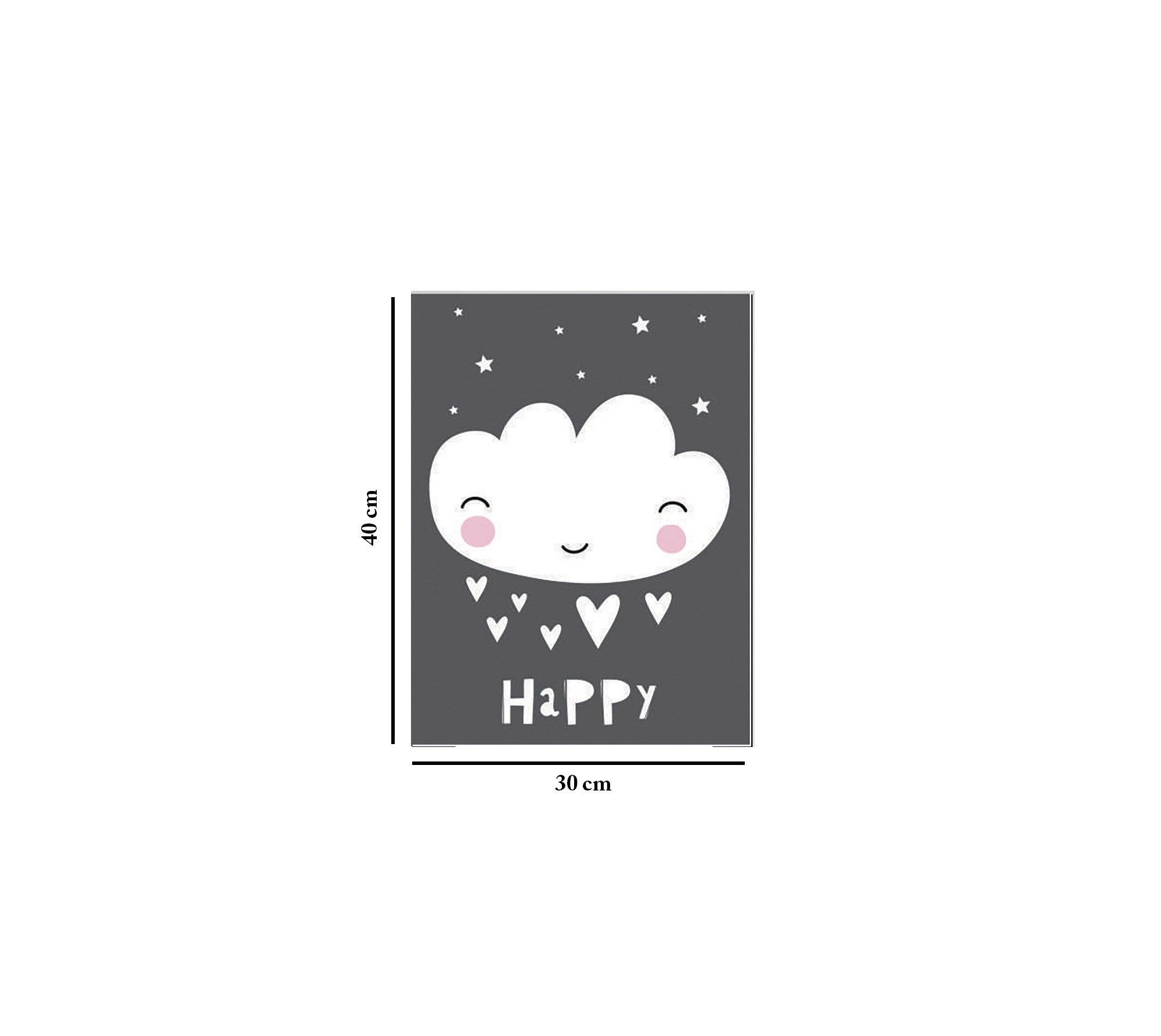 Quadro Decorativo em Tela com Moldura de Madeira - Impressão Digital Multicolor 30x40cm