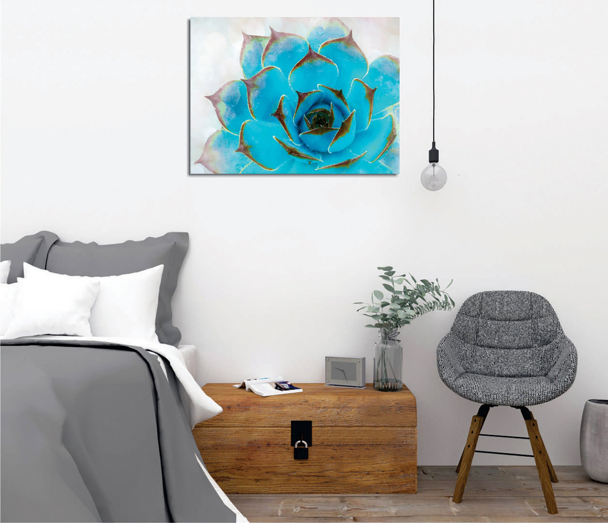 Quadro Decorativo em Tela com Moldura de Madeira - Impressão Digital Multicolor 30x40cm