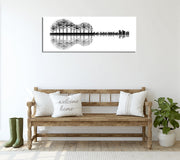 Quadro Decorativo em Tela com Moldura de Madeira - Impressão Digital Multicolor 30x80cm