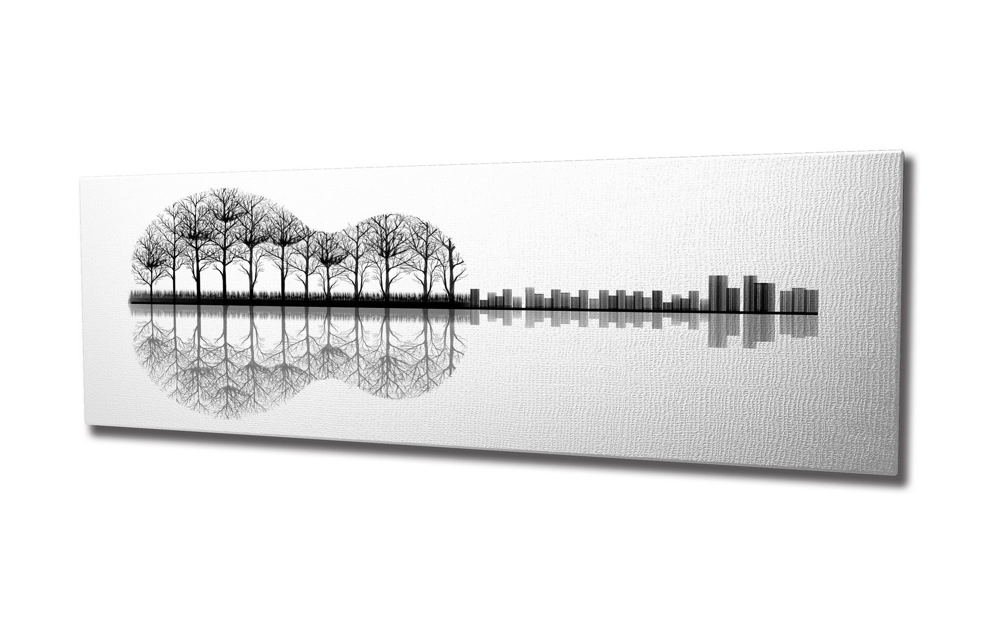 Quadro Decorativo em Tela com Moldura de Madeira - Impressão Digital Multicolor 30x80cm