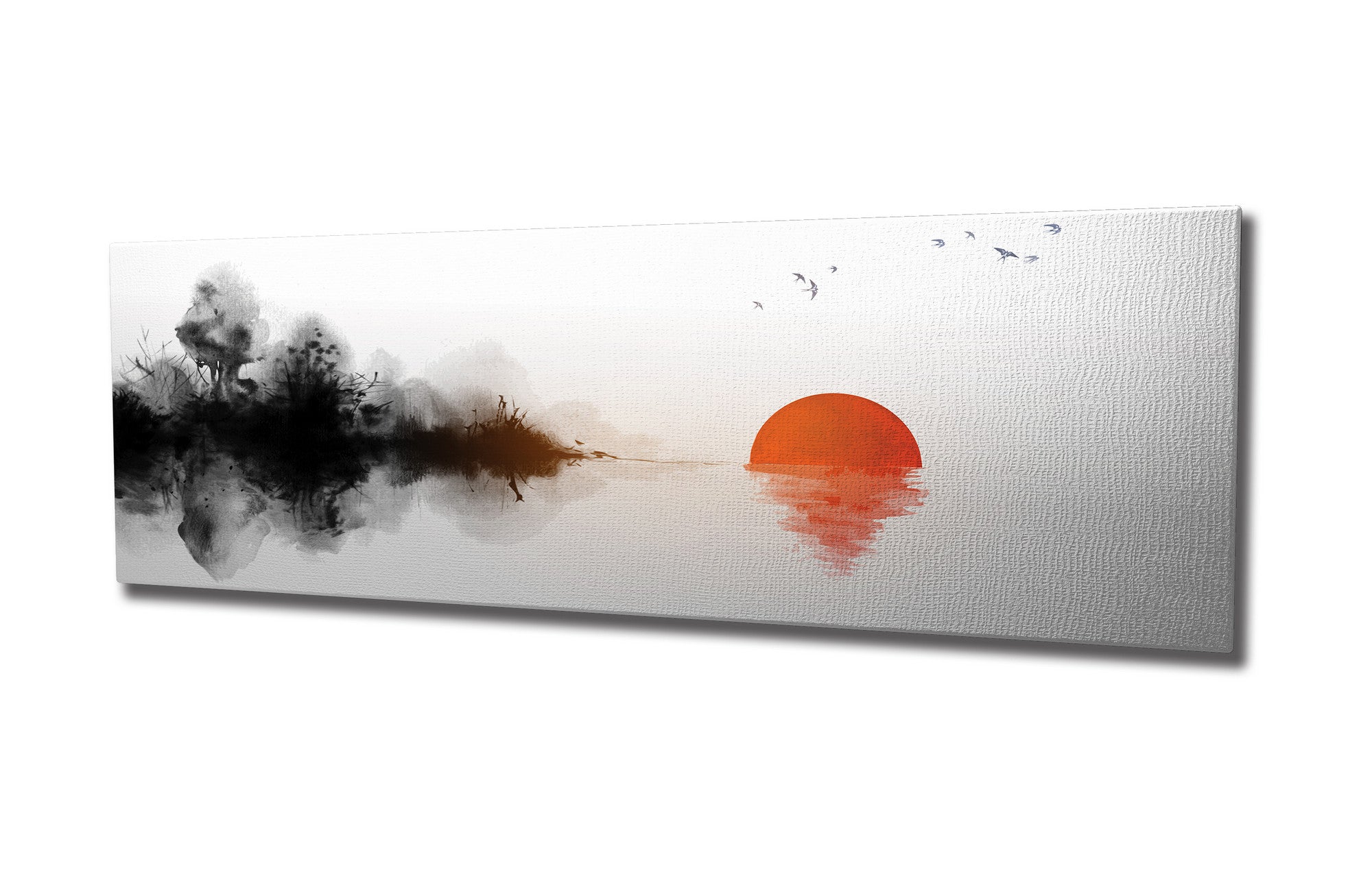 Quadro Decorativo em Tela com Moldura de Madeira - Impressão Digital Multicolor 30x80cm