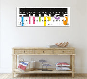 Quadro Decorativo em Tela com Moldura de Madeira - Impressão Digital Multicolor 30x80cm