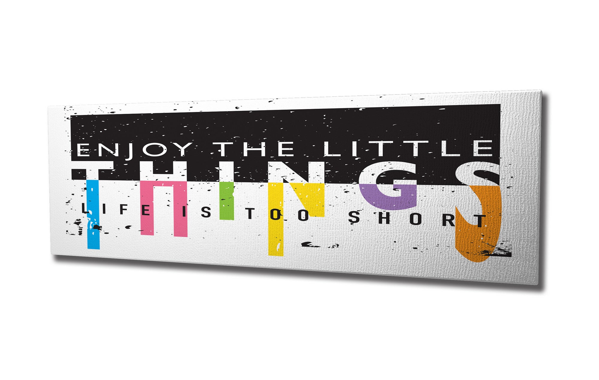 Quadro Decorativo em Tela com Moldura de Madeira - Impressão Digital Multicolor 30x80cm