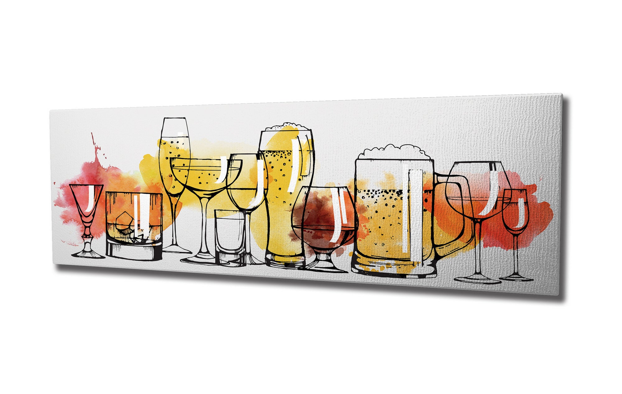 Quadro Decorativo em Tela com Moldura de Madeira - Impressão Digital Multicolor 30x80cm