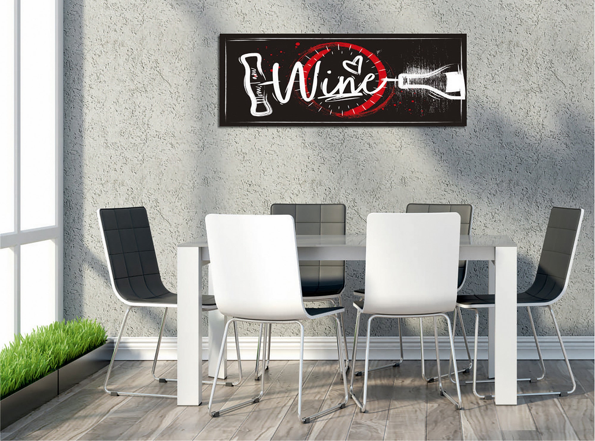 Quadro Decorativo em Tela com Moldura de Madeira - Impressão Digital Multicolor 30x80cm