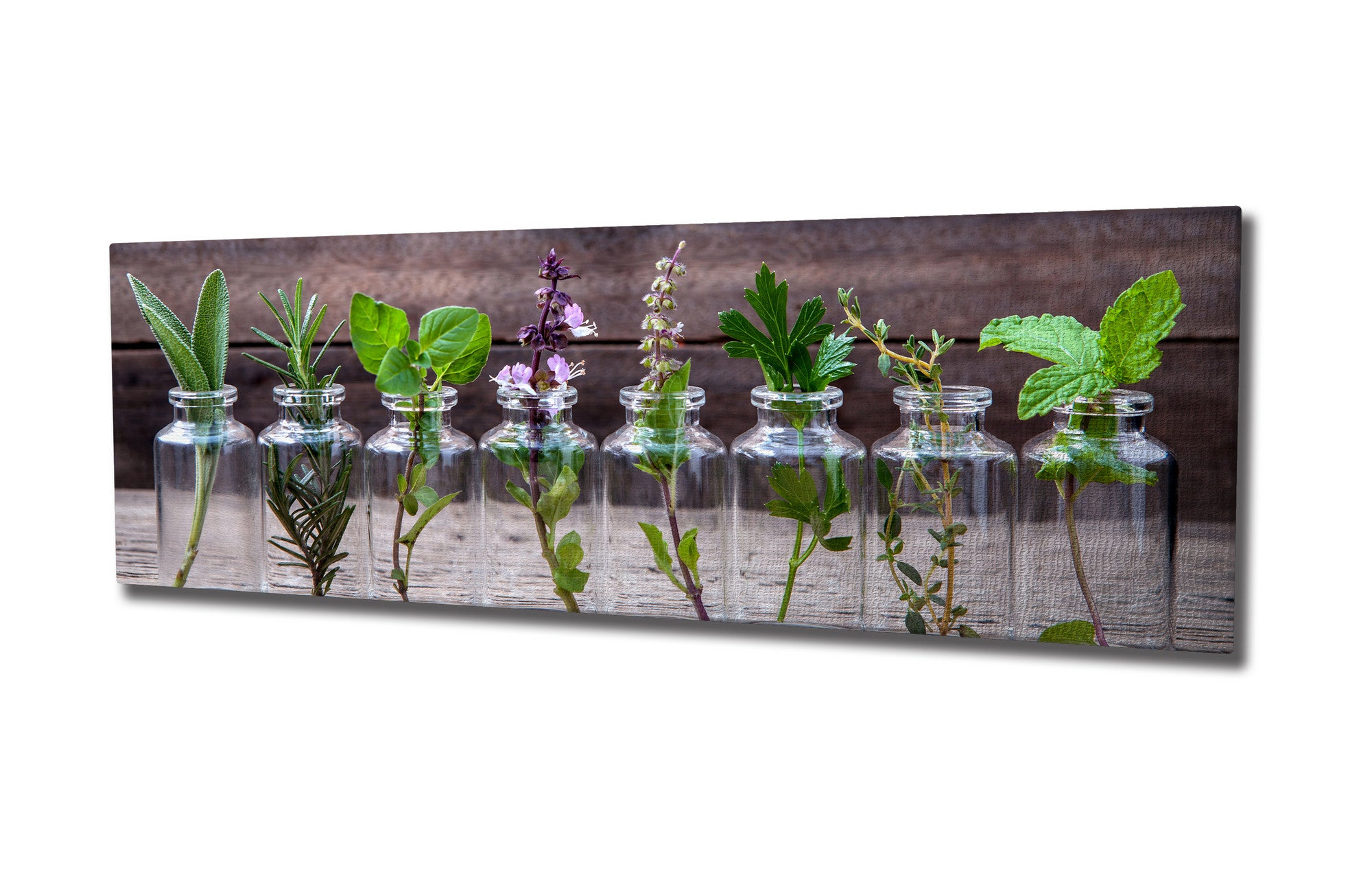 Quadro Decorativo em Tela com Moldura de Madeira - Impressão Digital Multicolor 30x80cm