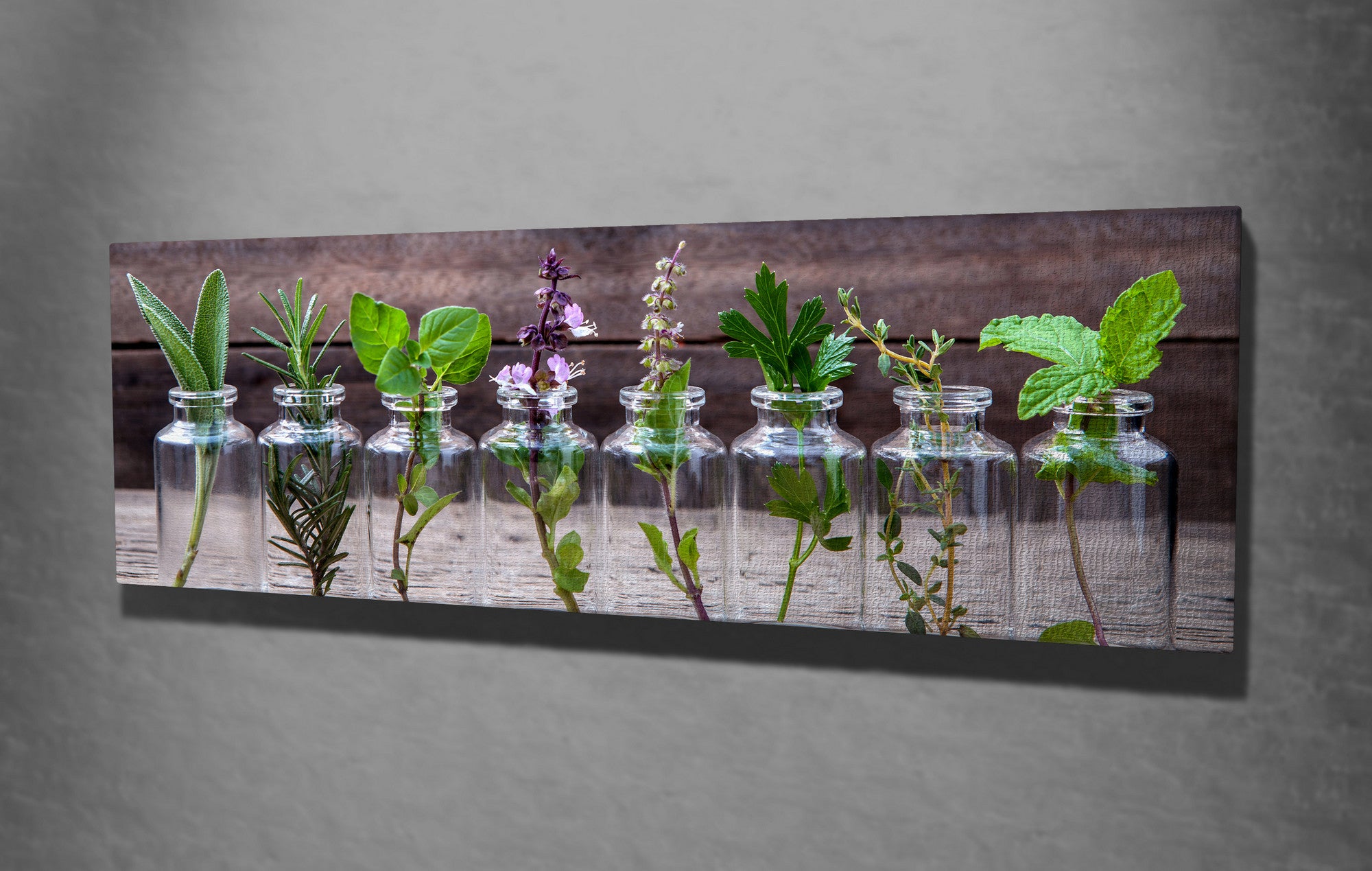 Quadro Decorativo em Tela com Moldura de Madeira - Impressão Digital Multicolor 30x80cm