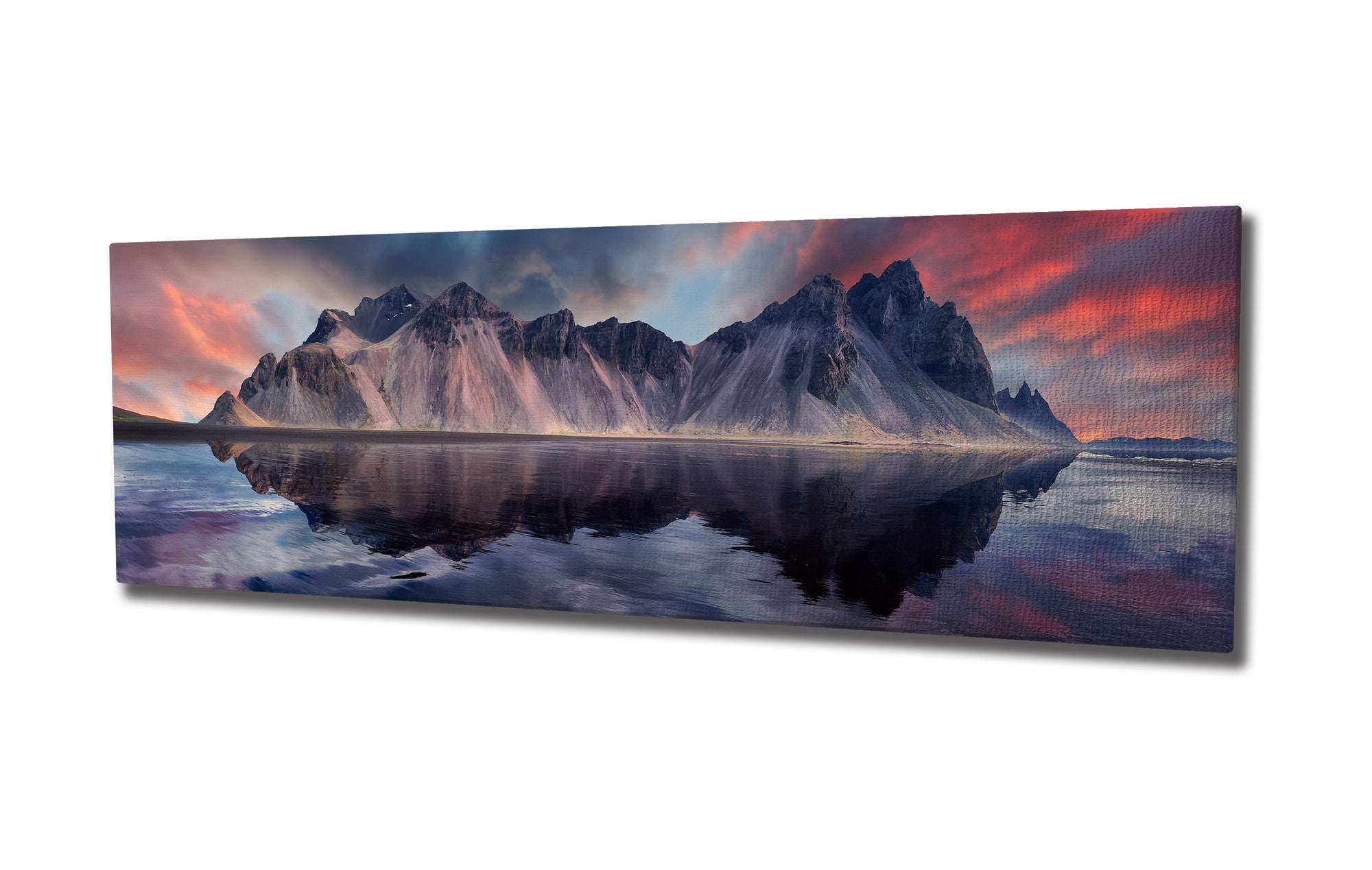 Quadro Decorativo em Tela com Moldura de Madeira - Impressão Digital Multicolor 30x80cm