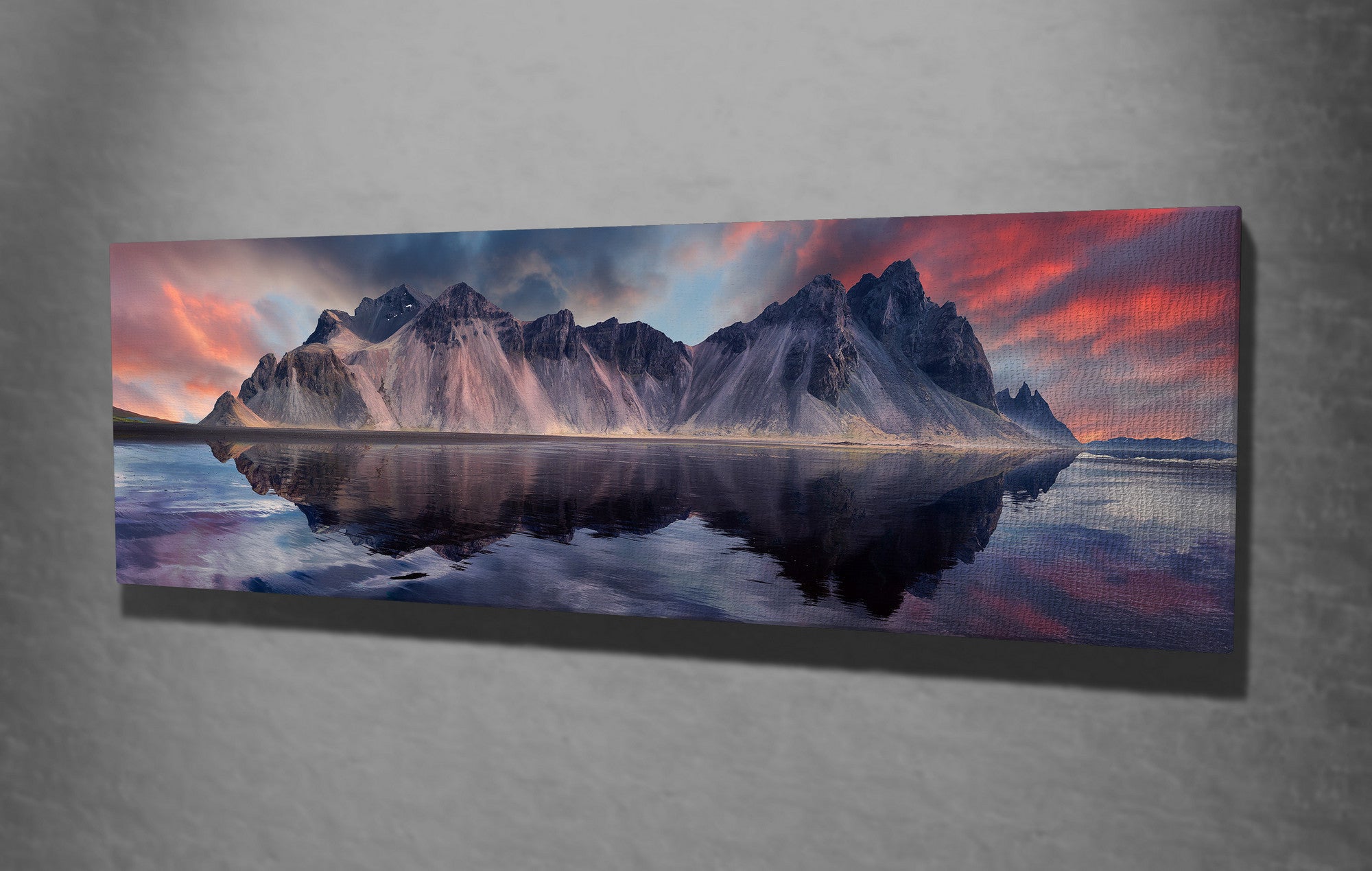 Quadro Decorativo em Tela com Moldura de Madeira - Impressão Digital Multicolor 30x80cm