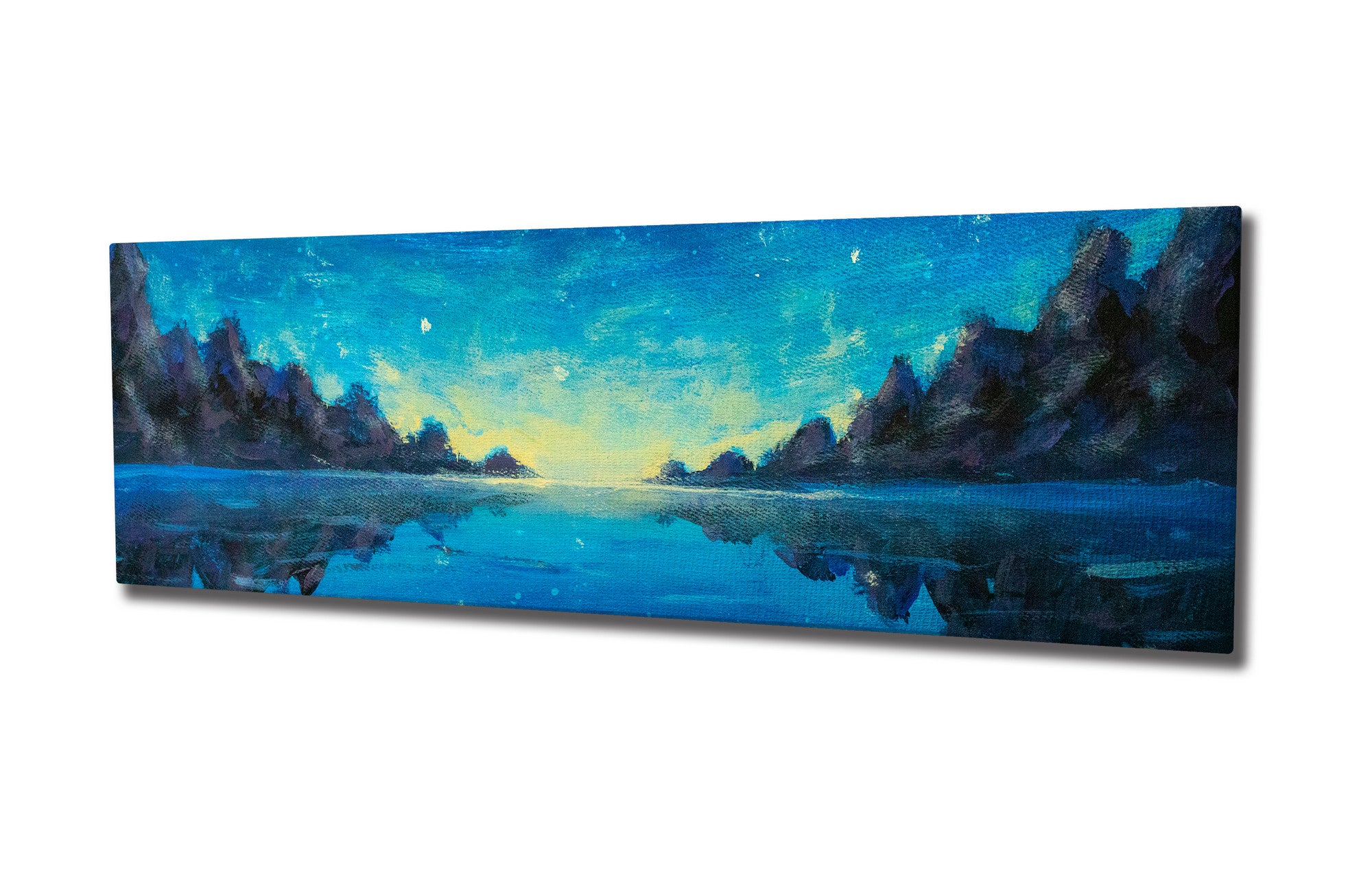 Quadro Decorativo em Tela com Moldura de Madeira - Impressão Digital Multicolor 30x80cm