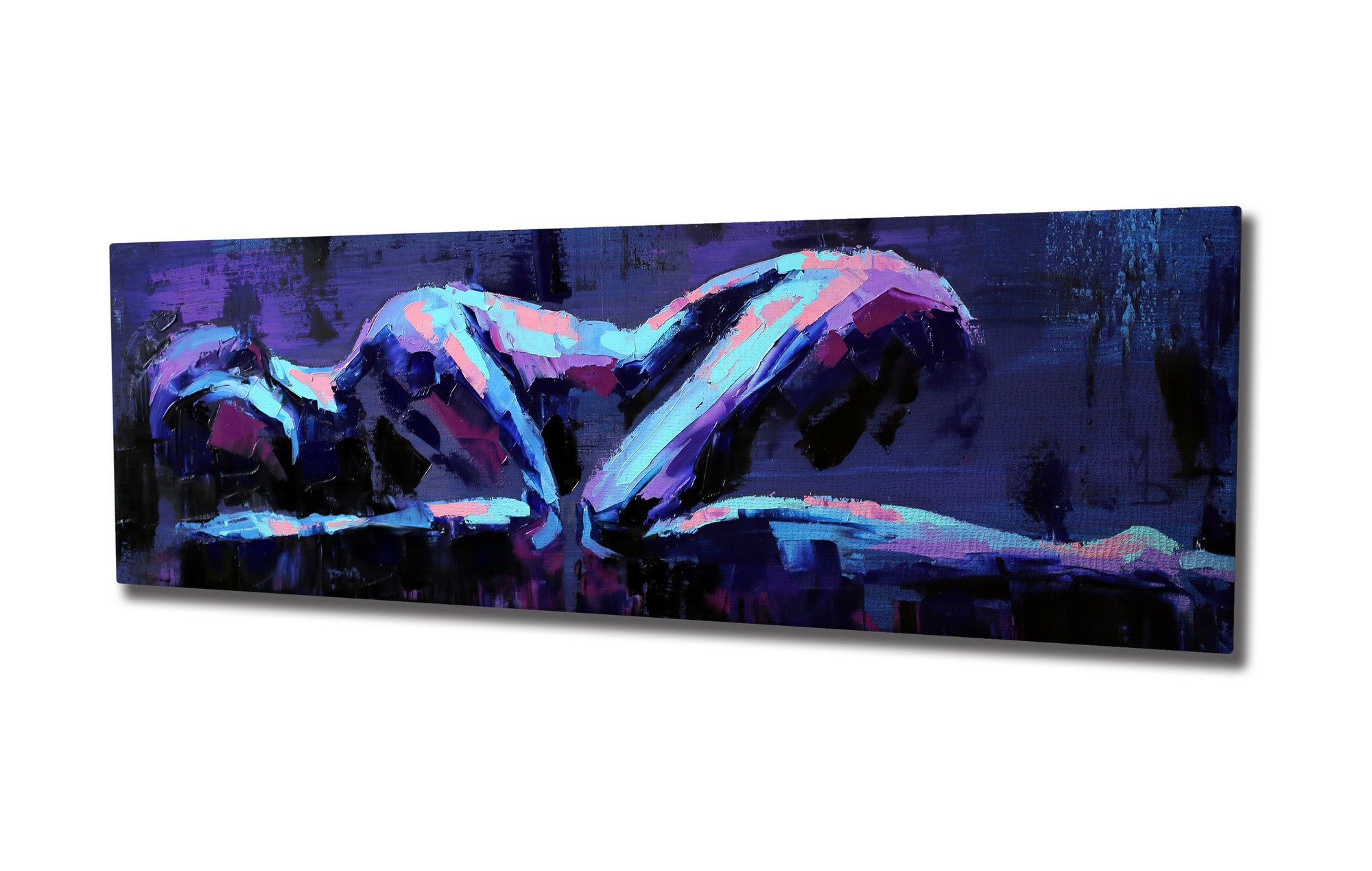 Quadro Decorativo em Tela com Moldura de Madeira - Impressão Digital Multicolor 30x80cm