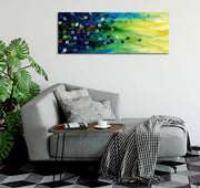 Quadro Decorativo em Tela com Moldura de Madeira - Impressão Digital Multicolor 30x80cm