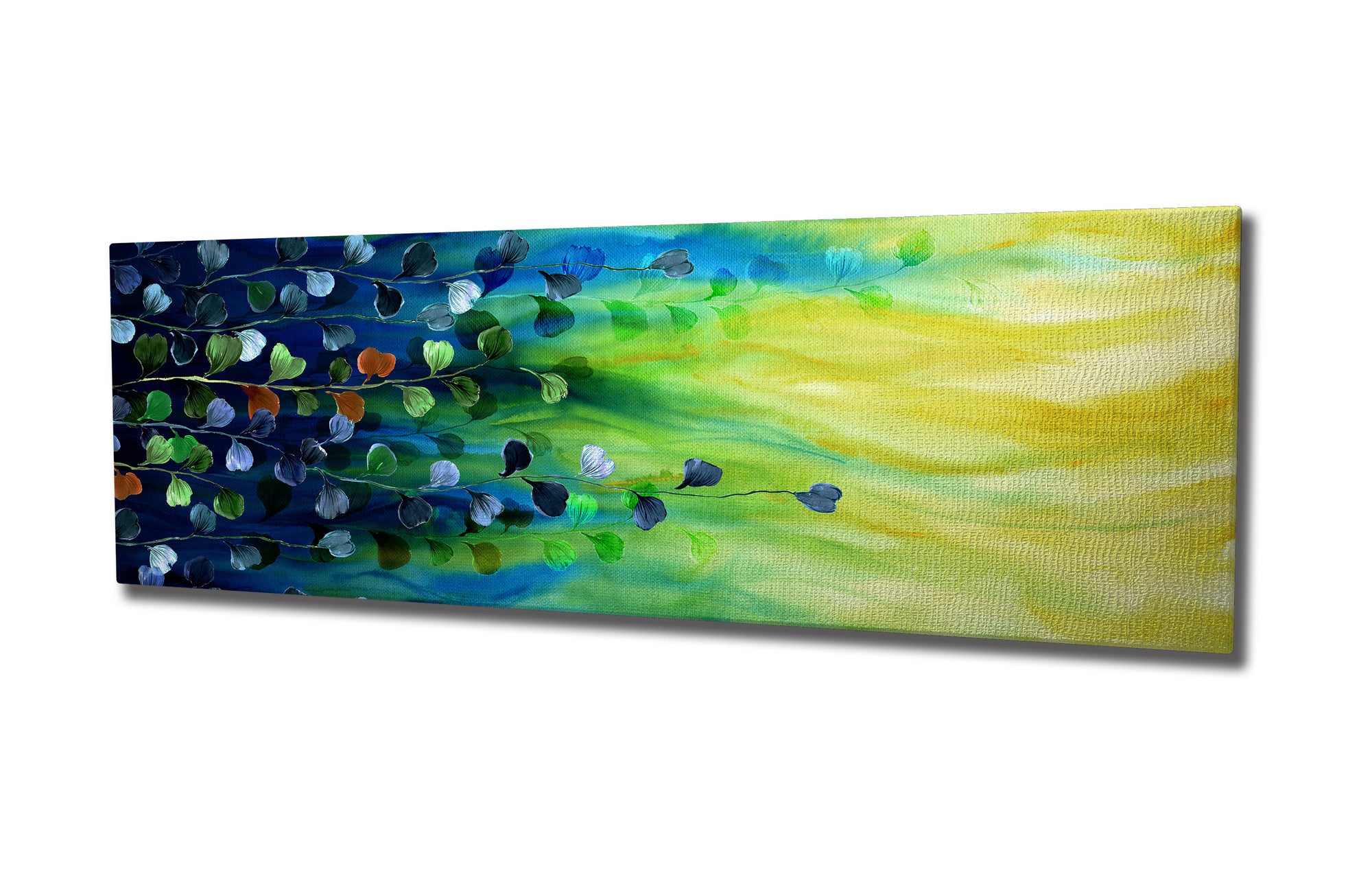 Quadro Decorativo em Tela com Moldura de Madeira - Impressão Digital Multicolor 30x80cm